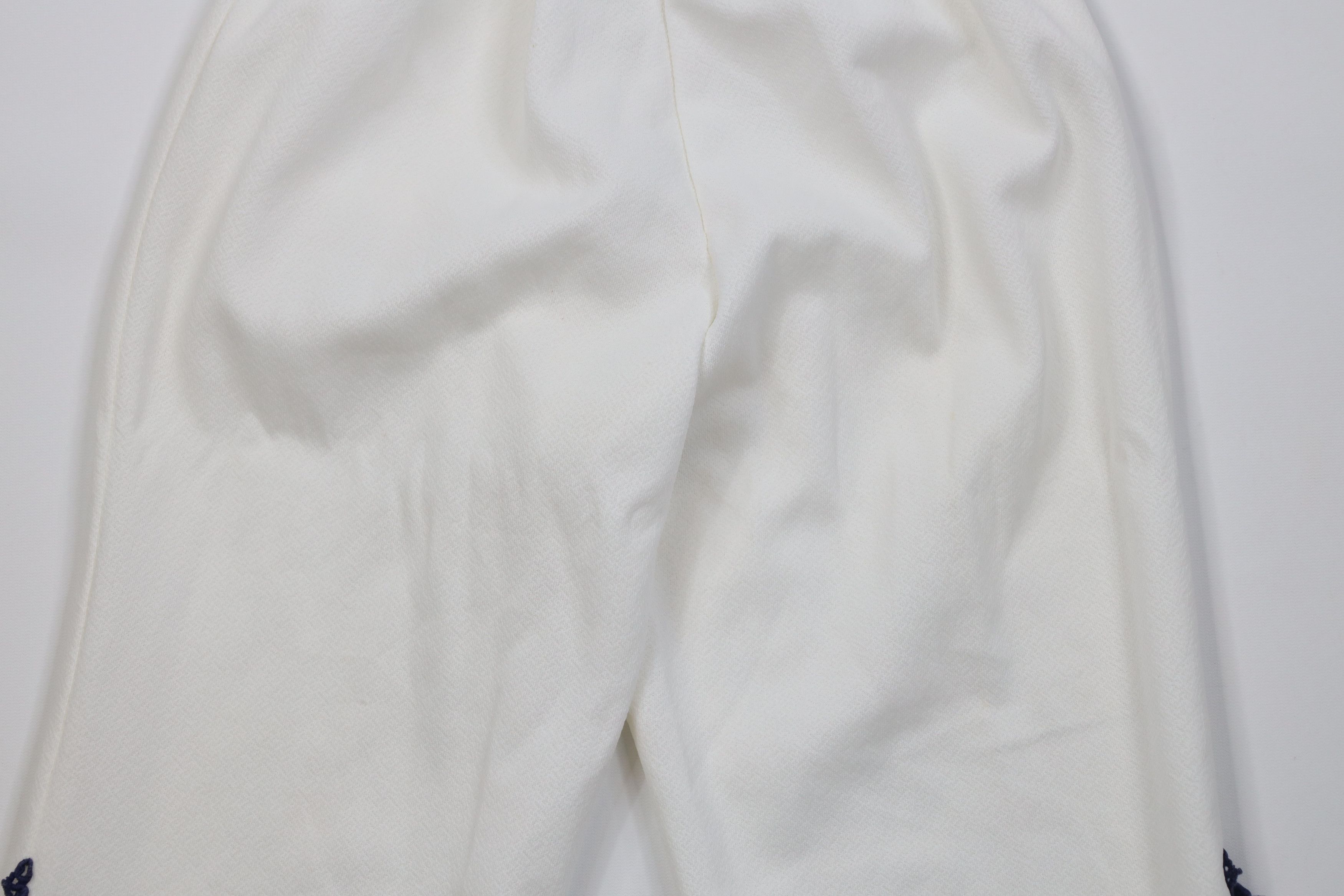 Vintage Vintage 70s Anchor Patch Knit Bell Bottoms Pants White USA Size 22" - 3 Thumbnail