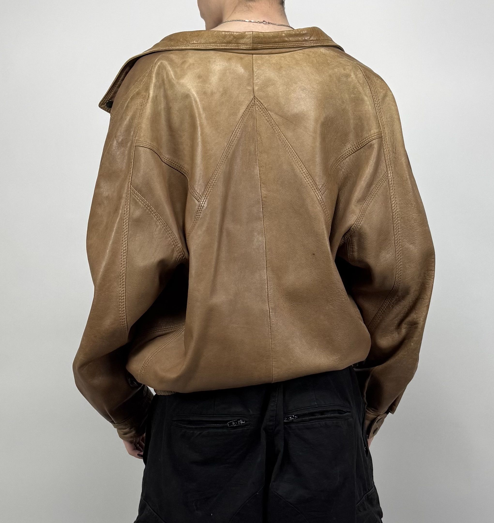 Vintage Brown Leather Jacket Size US L / EU 52-54 / 3 - 3 Thumbnail