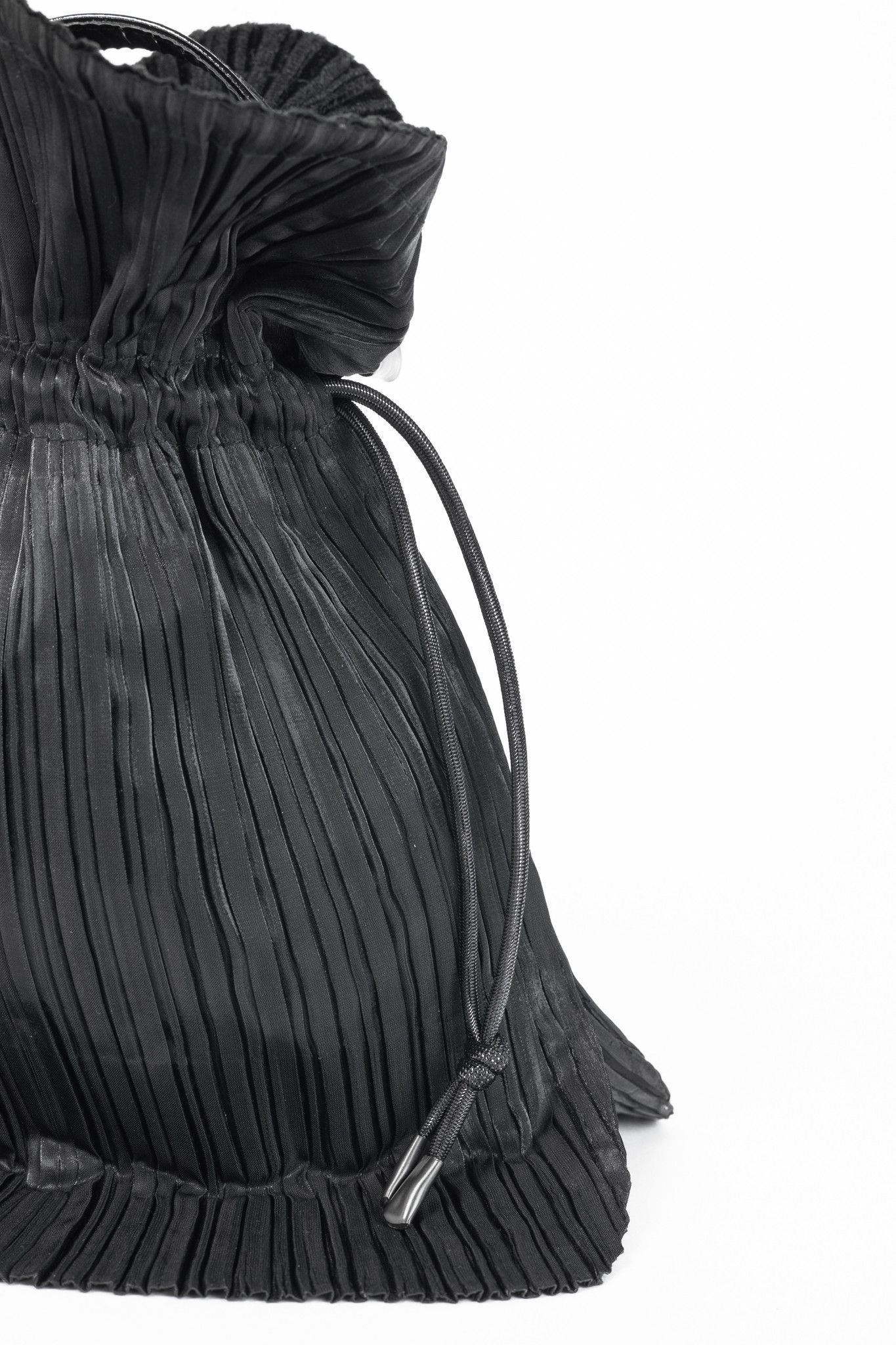 Issey Miyake Issey Miyake Black Pleated Satin Evening Bag Size ONE SIZE - 6 Thumbnail
