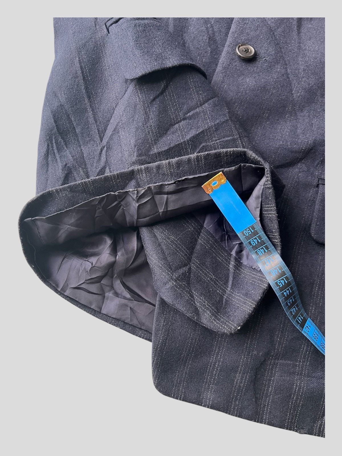 Yohji Yamamoto 1990s YY Mens Pinstriped Casual/Formal Gabardine Blazer Coat Size US M / EU 48-50 / 2 - 9 Thumbnail