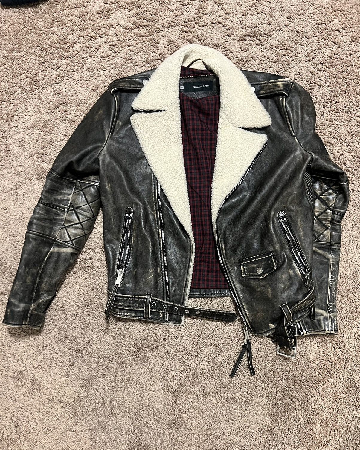 Dsquared2 Dsquared2 Shearling-lined Leather Jacket Size US M / EU 48-50 / 2 - 2 Thumbnail