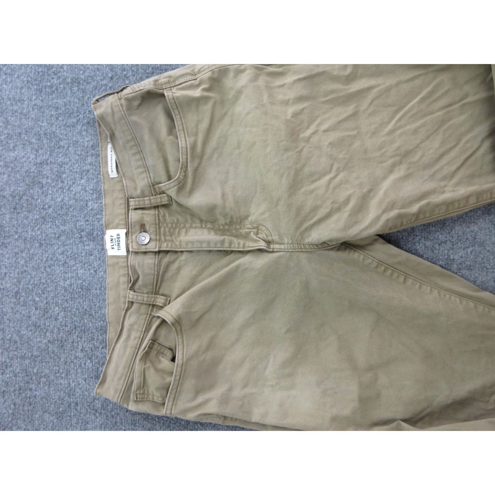 Flint And Tinder Flint and Tinder Pants Mens 33x30 Beige Straight Fit Stretch Khakis Casual Size US 33 - 5 Thumbnail