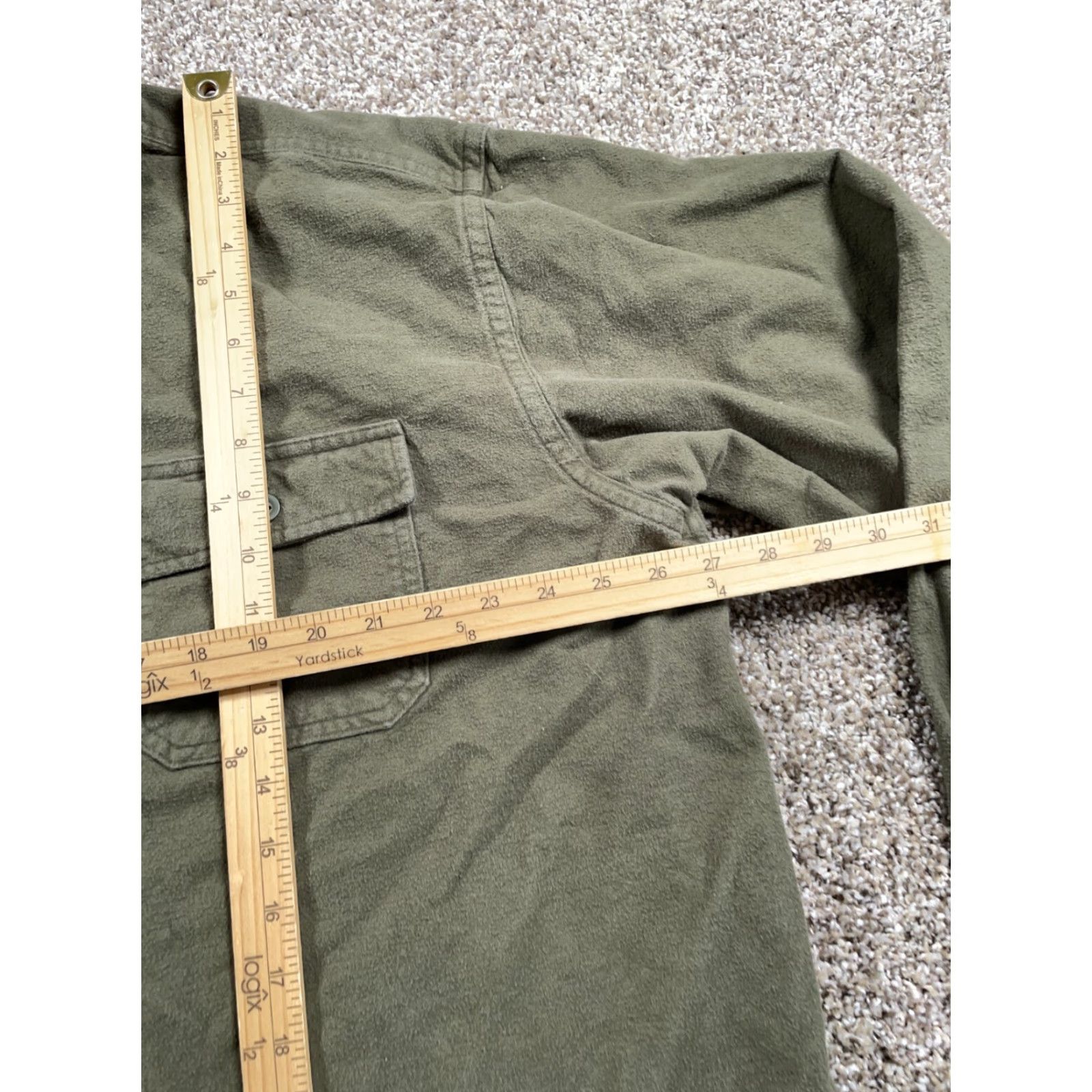 Vintage L.L. Bean Shirt Men's 2XL Chamois Flannel Olive Green Heavyweight Workwear MT03 Size US XXL / EU 58 / 5 - 6 Thumbnail