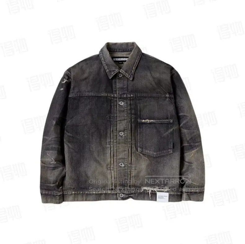 Neighborhood Neighborhood Distressed Washed Single Button Denim Jacket Size US L / EU 52-54 / 3 - 1 Thumbnail