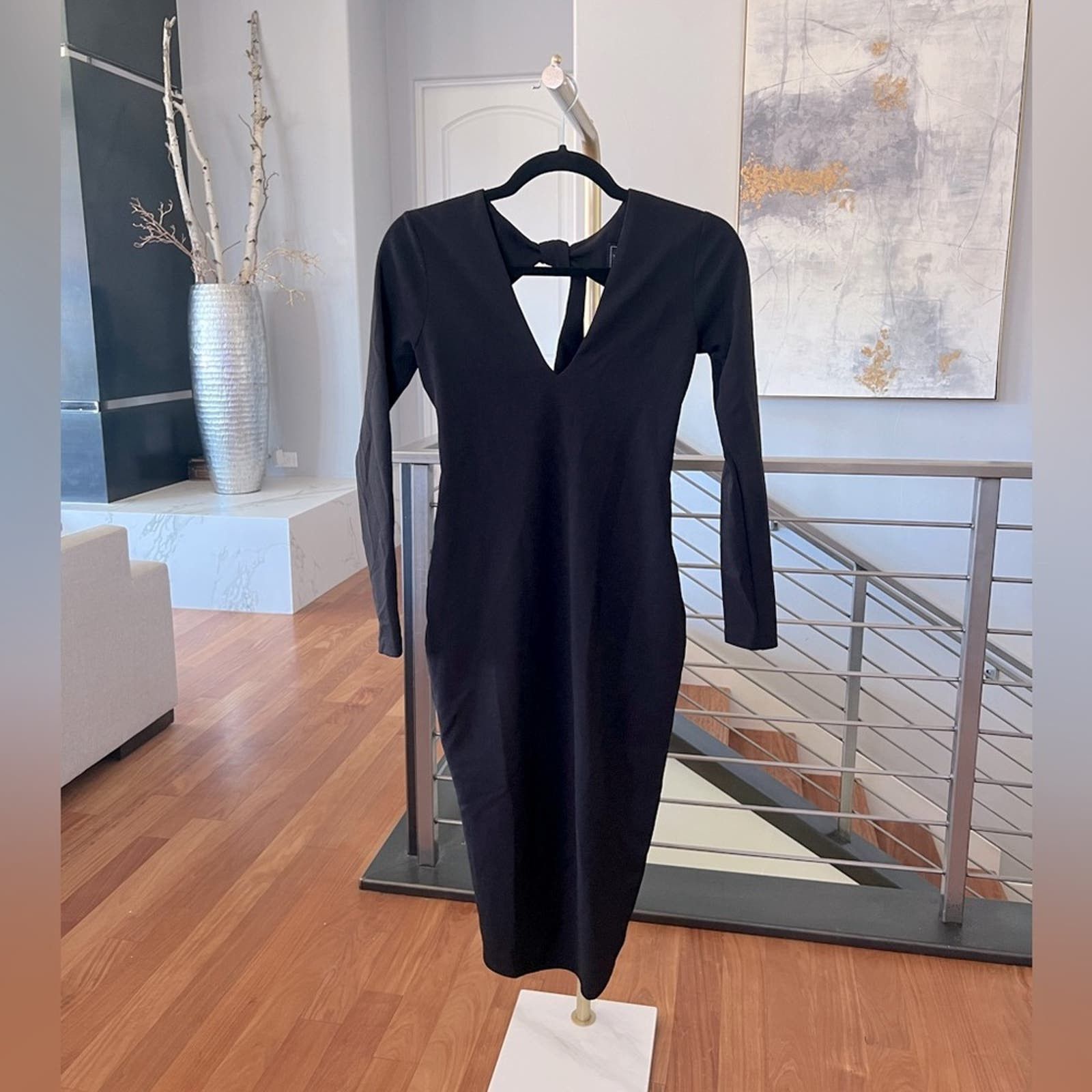 image of Nookie Cleo Long Sleeve Midi Dress In Black, Women's (Size Small)