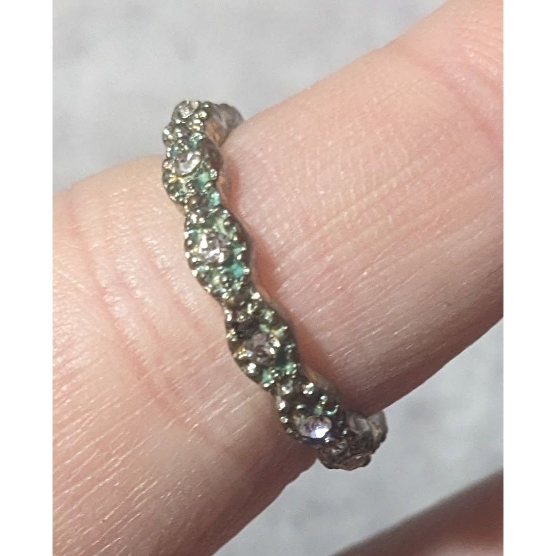 Other Whimsical Braided Silver Tone Rhinestone Ring Size 7 Size ONE SIZE - 6 Thumbnail