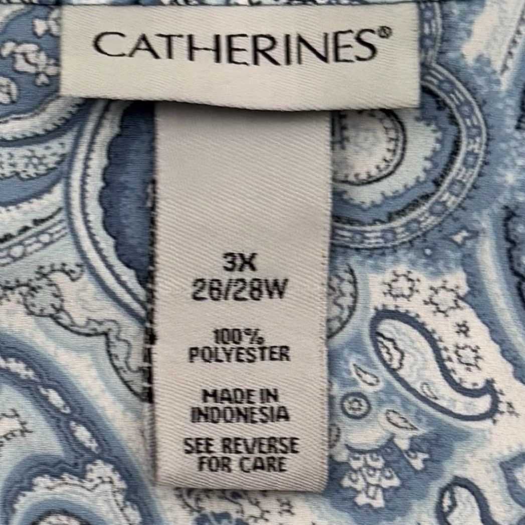 Vintage Catherines Blouse Womens 3X Plus Paisley Flowy Boho Tunic Lagenlook Grandmacore 2010s Size XXL / US 16-18 / IT 52-54 - 7 Thumbnail