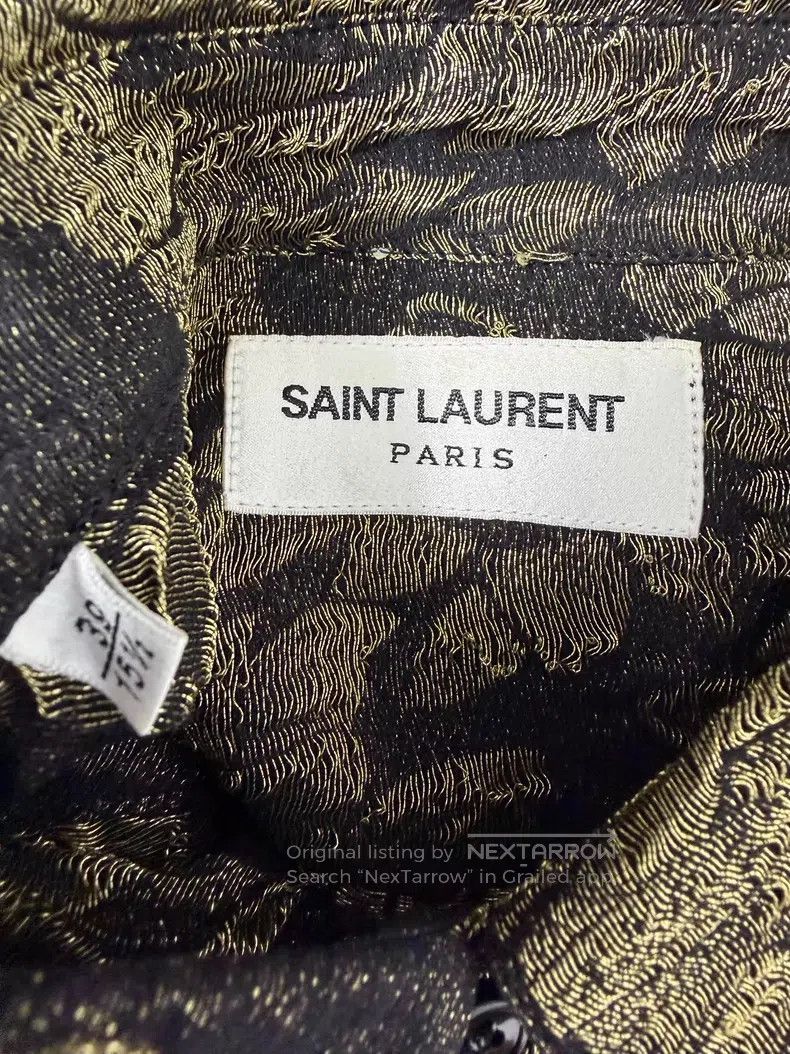 Saint Laurent Paris Saint Laurent Paris Size 39 Black and Gold Rose Metallic T Size US M / EU 48-50 / 2 - 4 Thumbnail