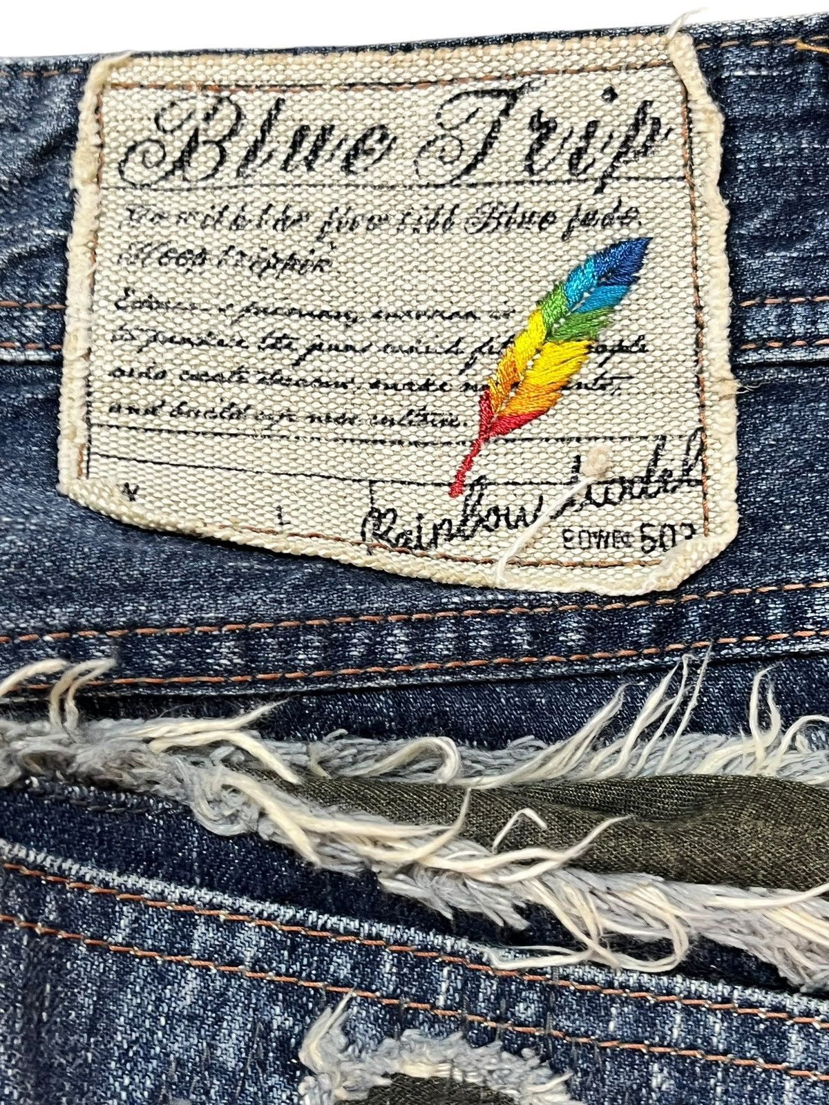 Edwin Vintage Edwin 503 Bluetrip Rainbow Model Whiskering Denim Size US 29 - 9 Thumbnail