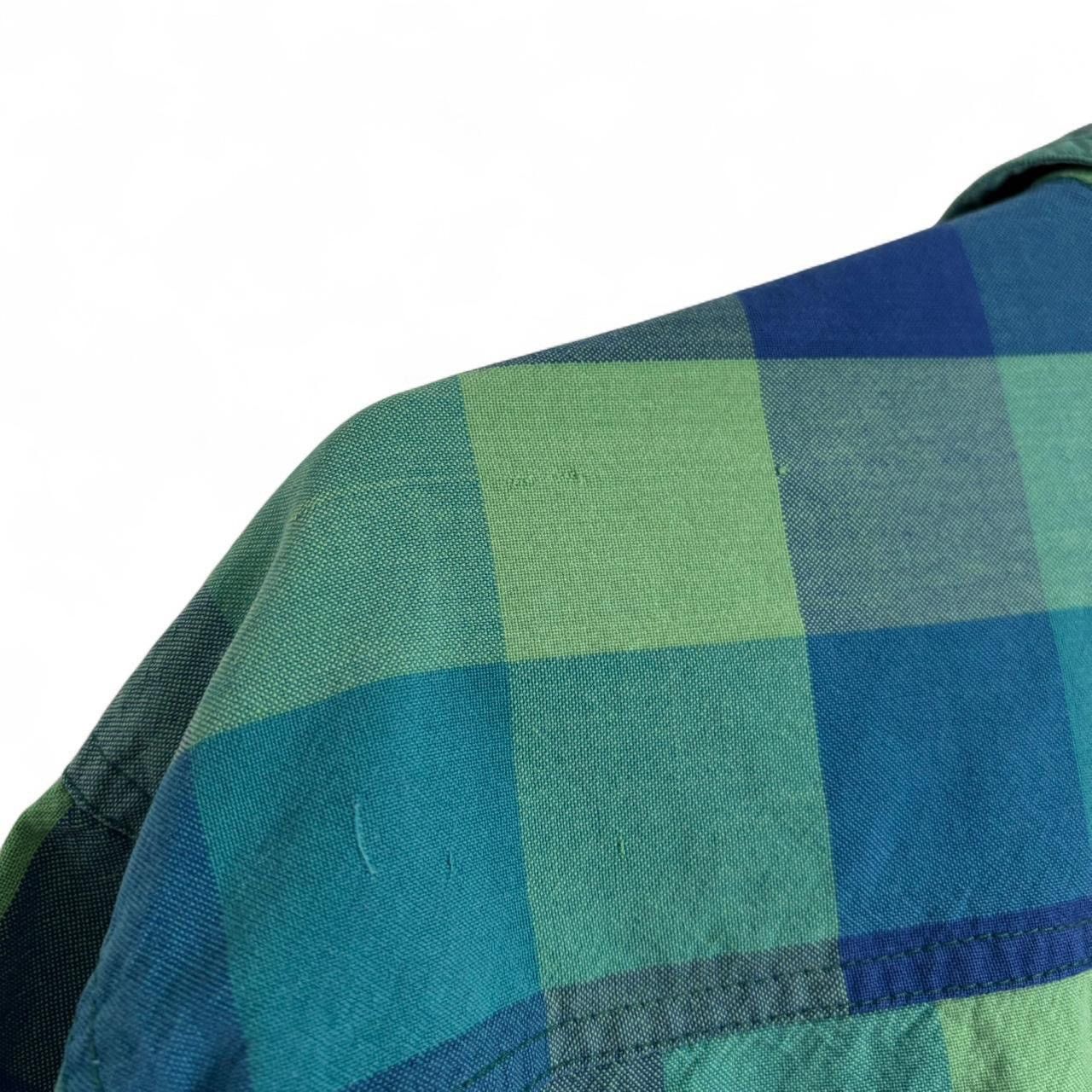 Vintage Vintage 90s Checkered Green And Blue Button-Up Shirt Size US L / EU 52-54 / 3 - 6 Thumbnail
