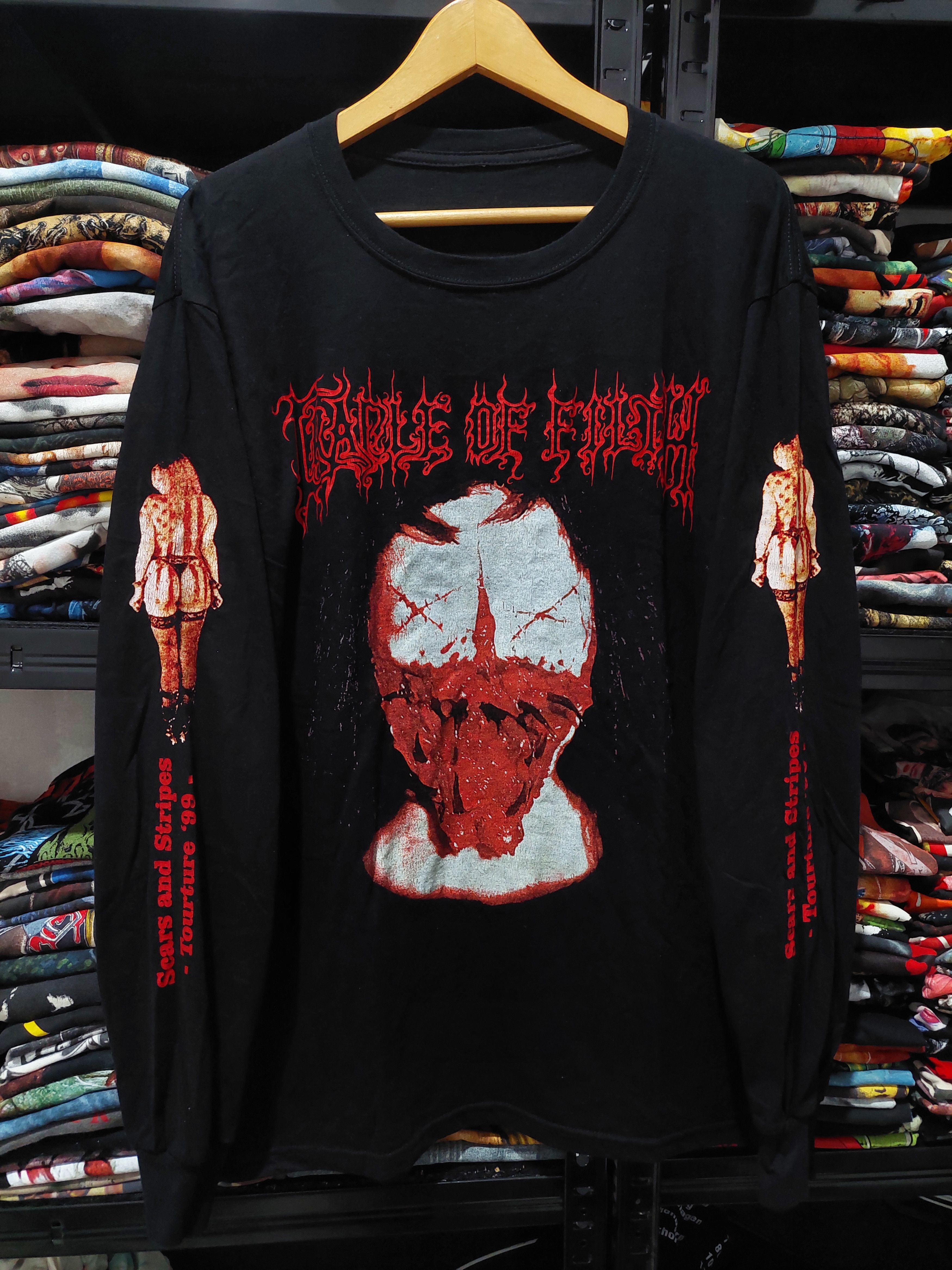 image of Archival Clothing x Band Tees Cradle Of Filth Longsleeve Band Tee in Black, Men's (Size XL)