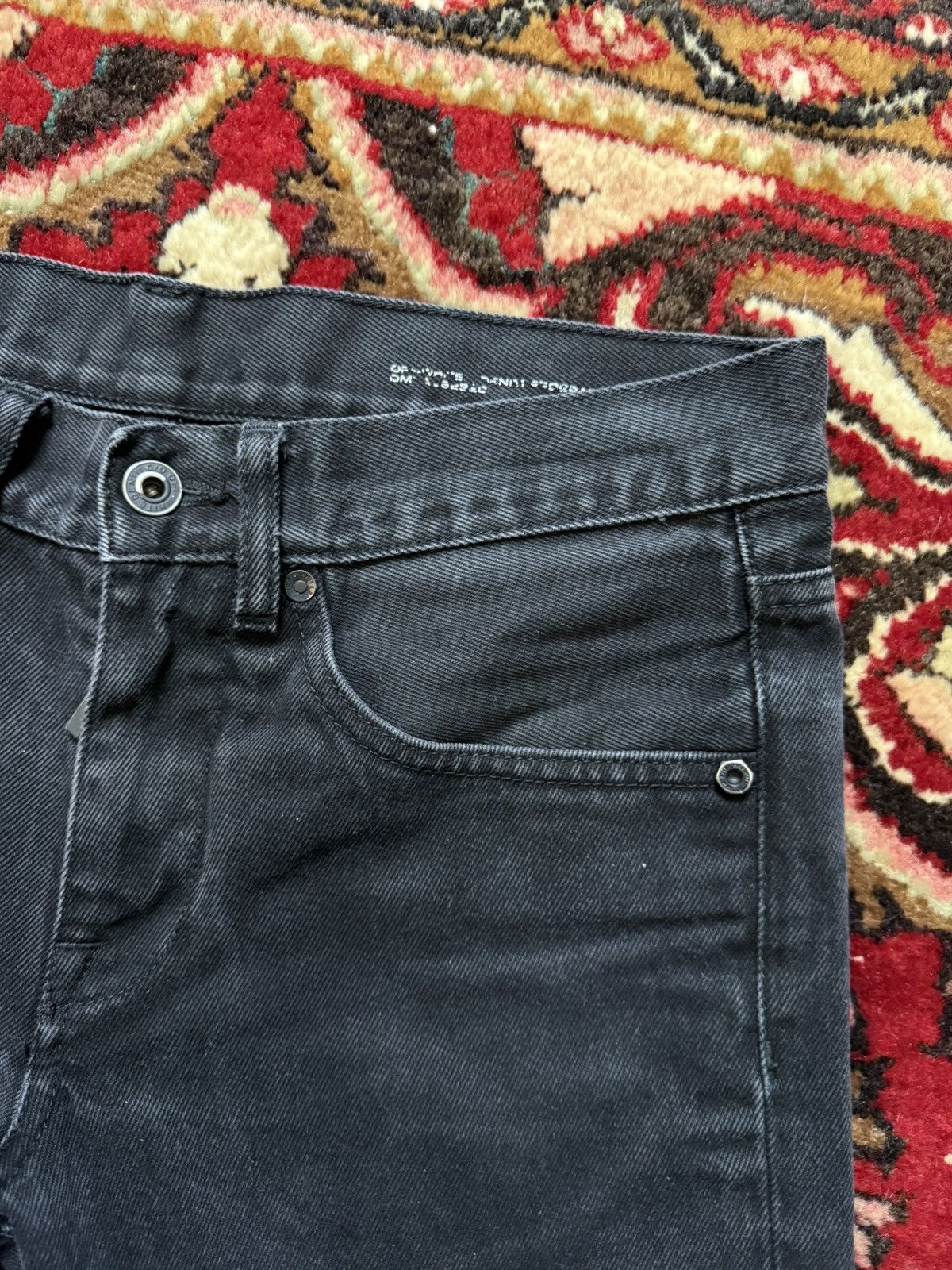 Off-White Off white flared denim with embroidered stripes Size US 29 - 7 Thumbnail