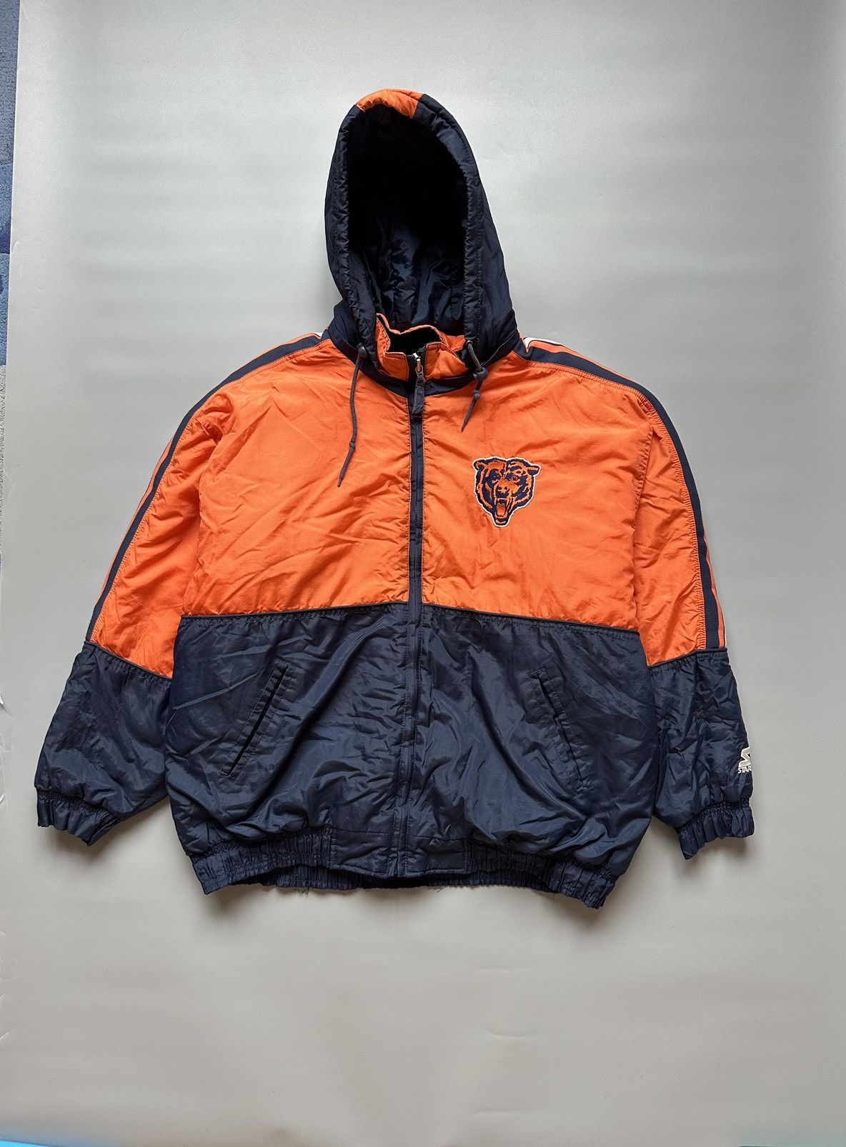 Starter Vintage Chicago Bears Starter Pro Line NFL Zip Puffer Jacket Size US XL / EU 56 / 4 - 1 Thumbnail