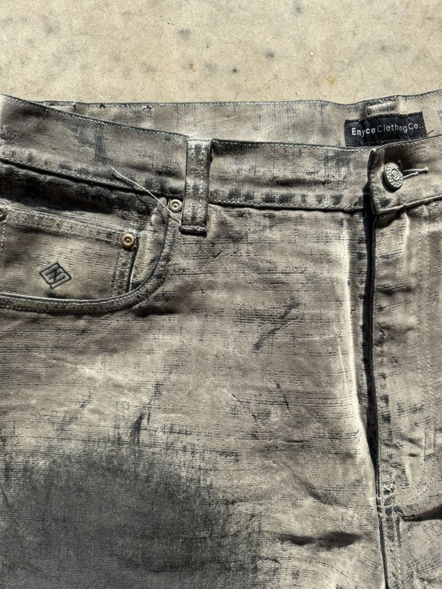 Enyce Crazy Y2k Enyce Velvet Velour Waxed Denim Pants Opium Rare Size US 36 / EU 52 - 3 Thumbnail