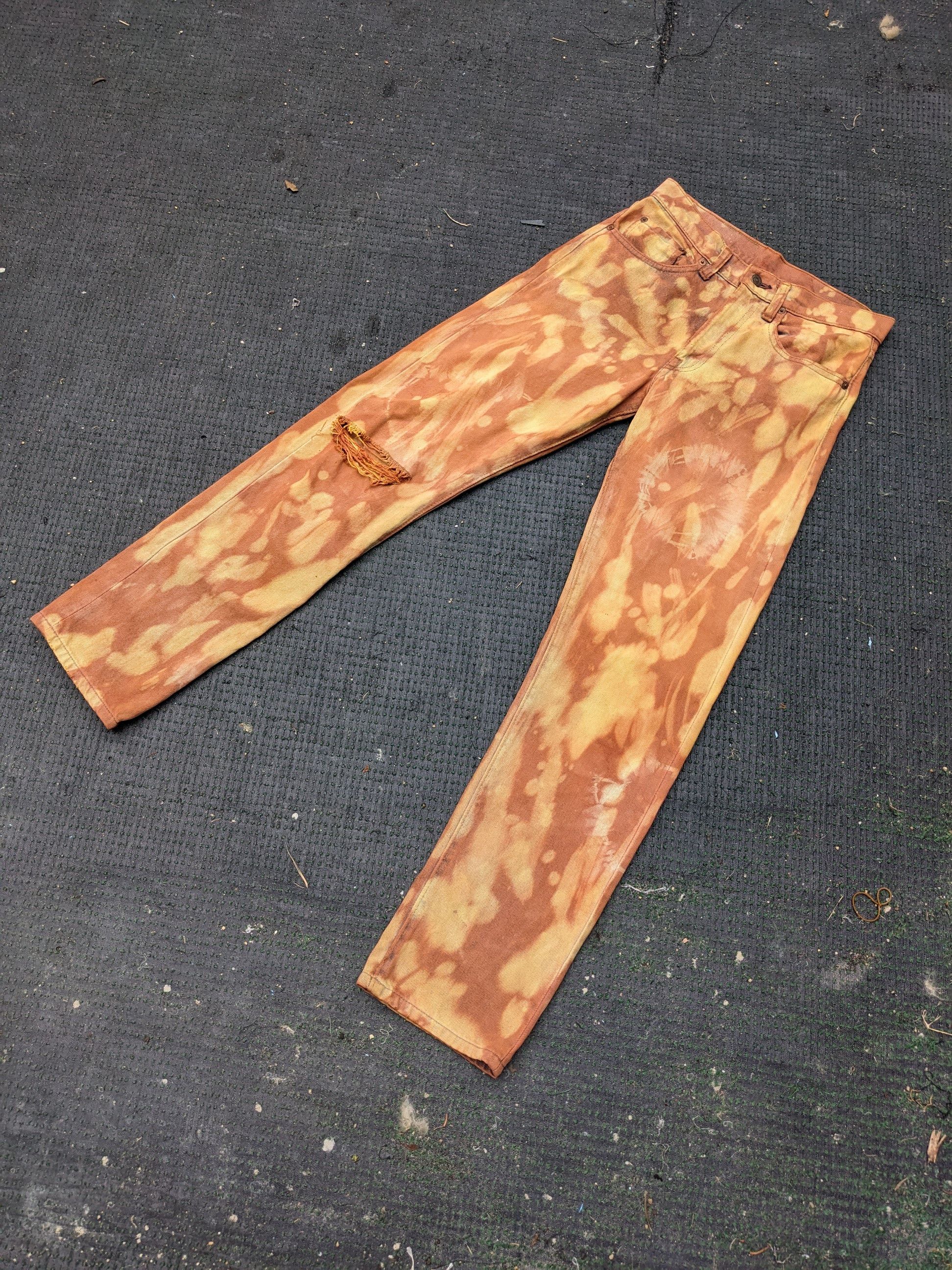 Japanese Brand × Levi's × Vintage Vintage 80 s Levis 505 Jeans Distressed Rust Dye Custom Made Size US 28 / EU 44 - 3 Thumbnail
