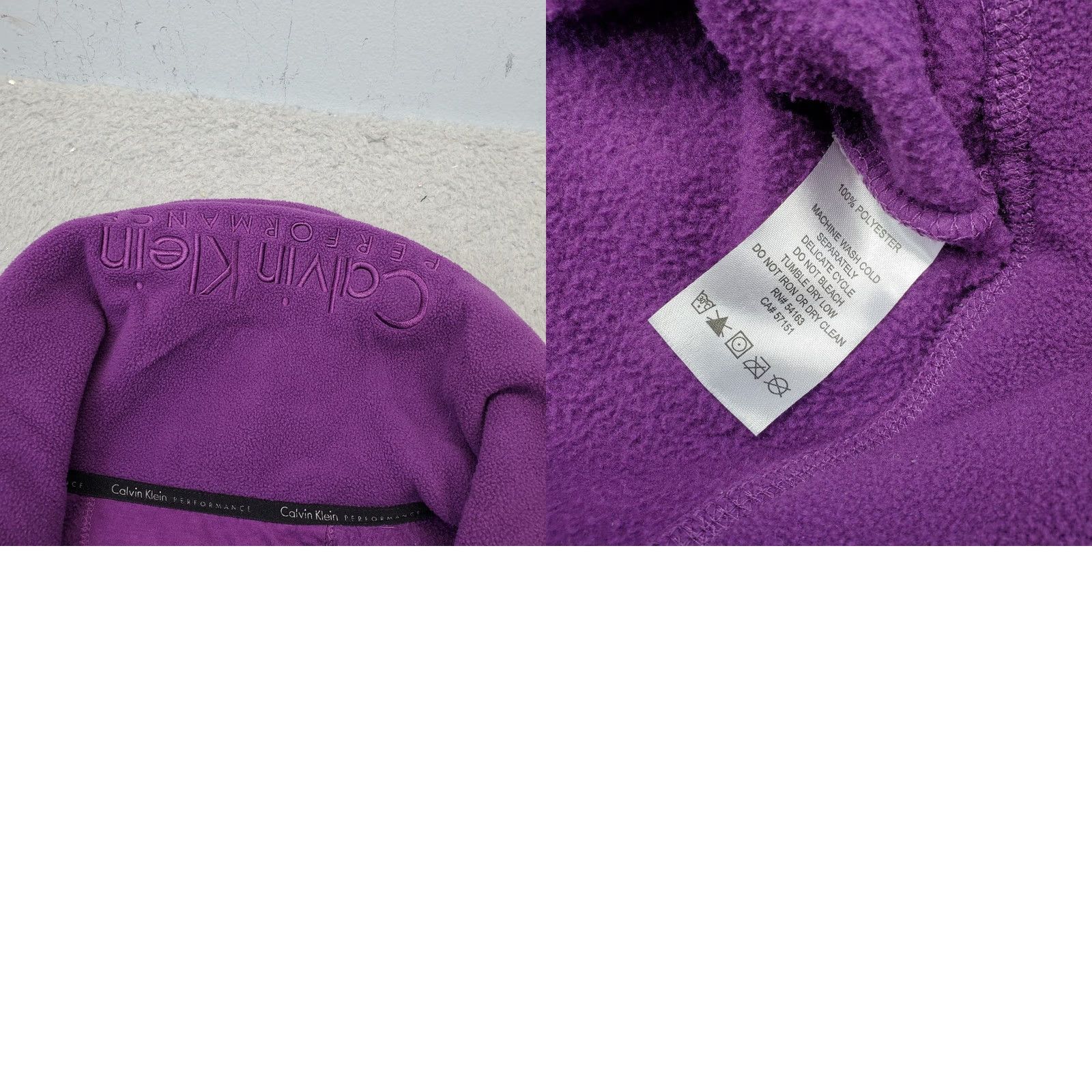 Calvin Klein Calvin Klein Womens Jacket M Purple Quick-Dry Full Zip Fleece Breathable Outdoor Casual Plain Jacket Size M / US 6-8 / IT 42-44 - 8 Thumbnail