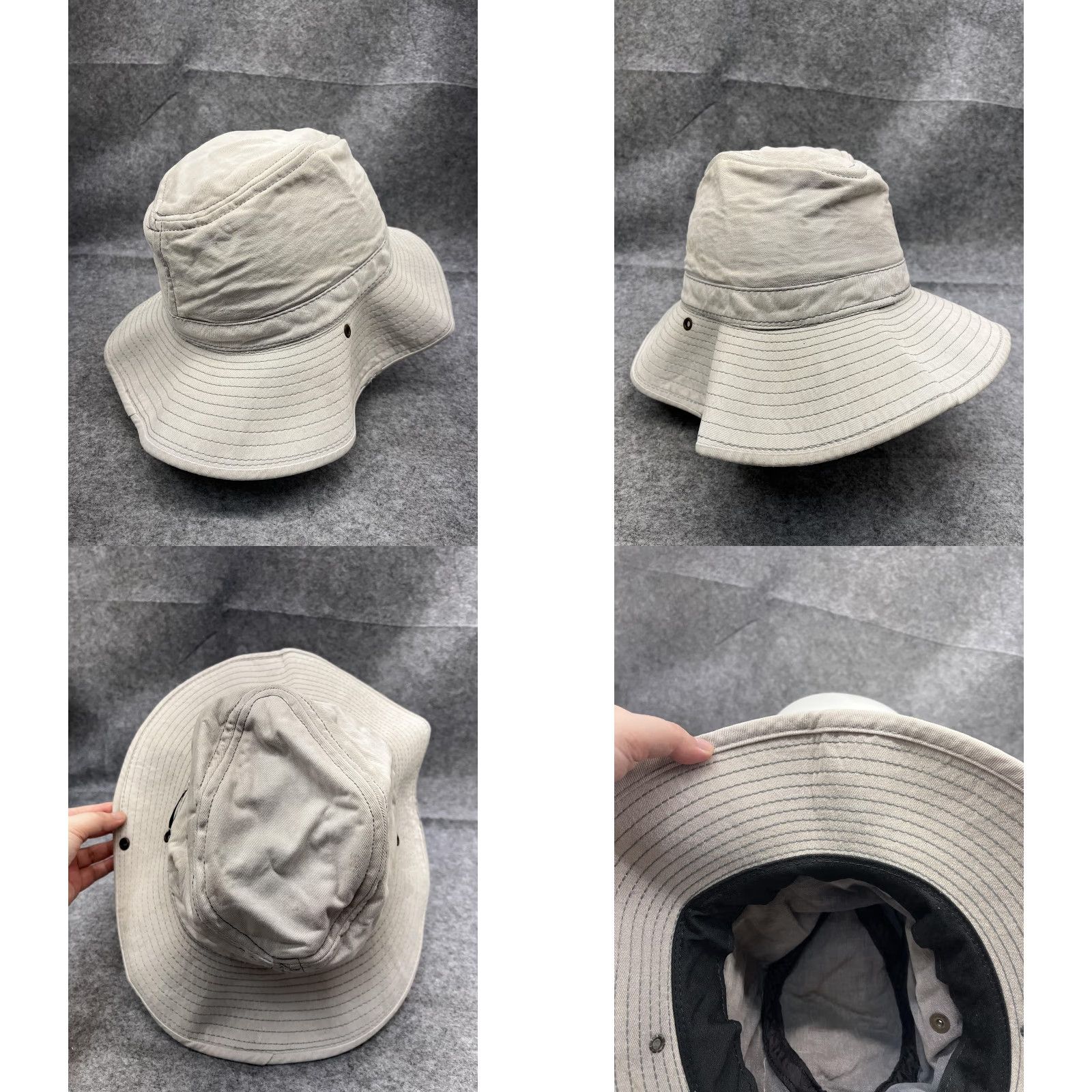 Vintage Sea World Mens Boonie Hat Wide Brim Beige Outdoor Summer Casual Travel Twill 7 1/4 M Hat Size ONE SIZE - 8 Thumbnail