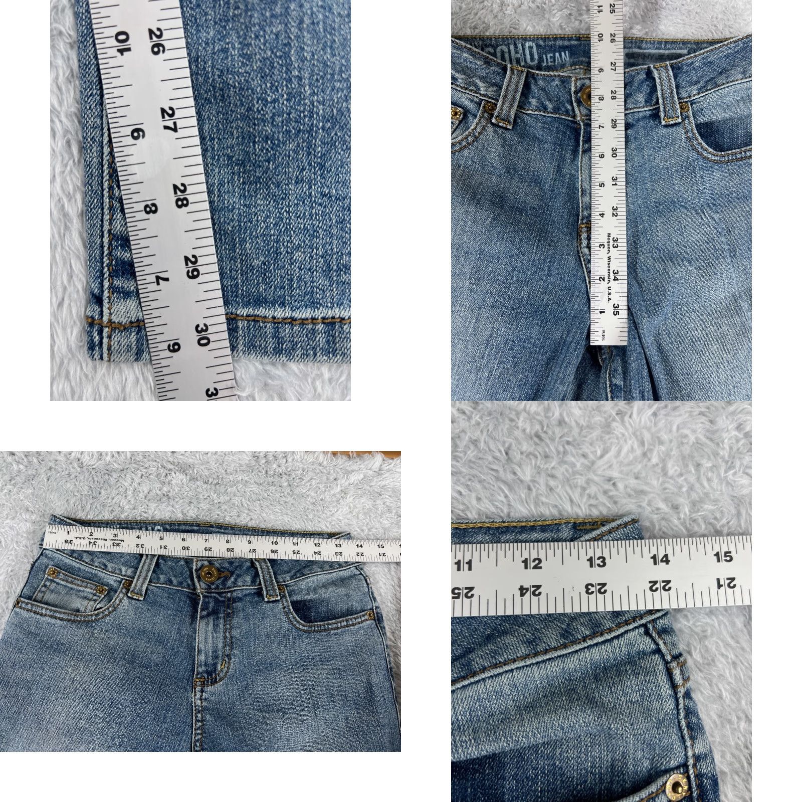 DKNY DKNY Jeans Women 4 Blue Denim Flared Soho Mid Rise 26x30 5-Pocket Design Regular Inseam 30 in Cotton Blend Womens Size 27" / US 4 / IT 40 - 8 Thumbnail