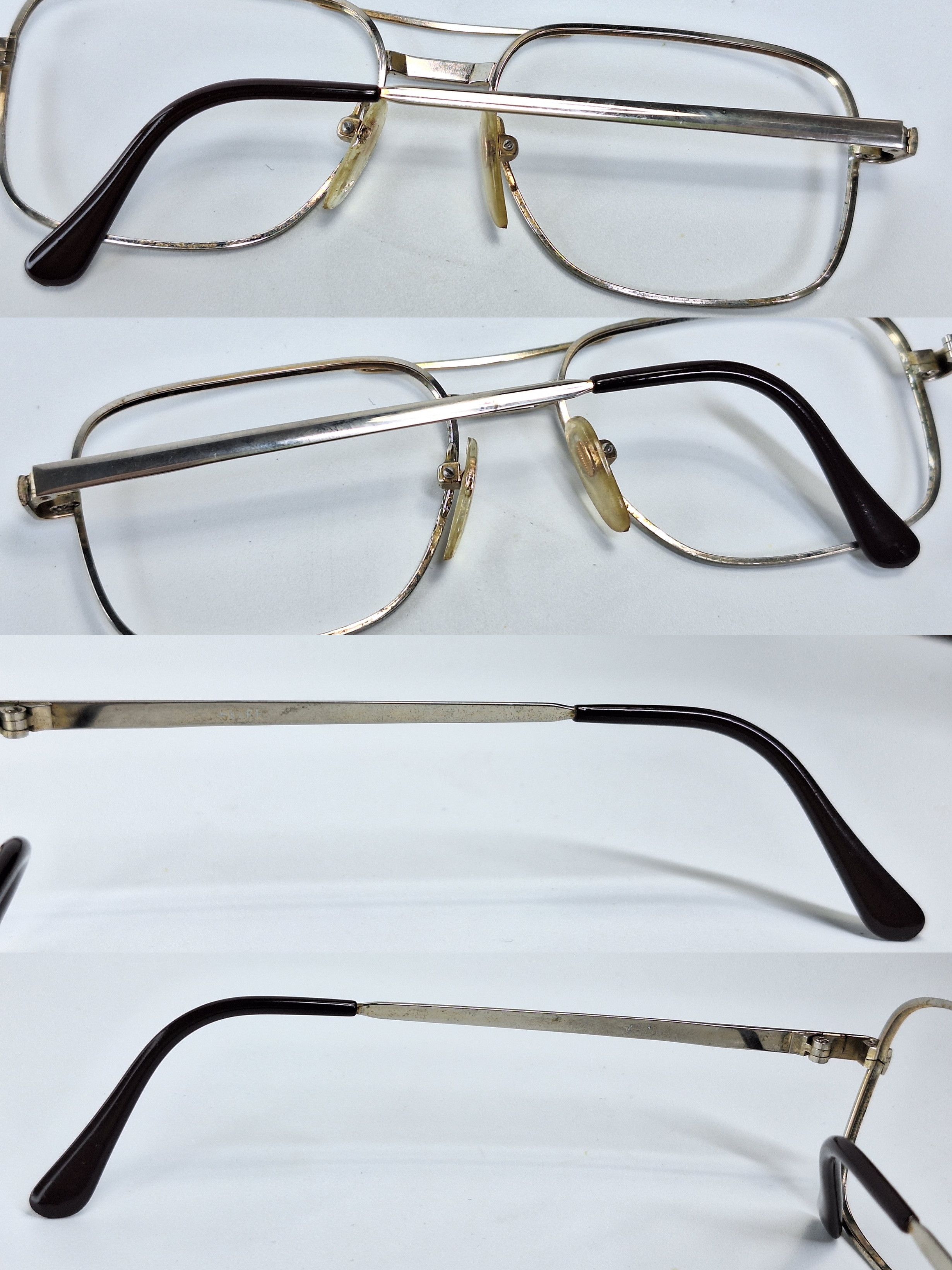 Other 80s Japan Vintage Double Bridge Metal Eyeglass Frame Y2K Size ONE SIZE - 6 Thumbnail