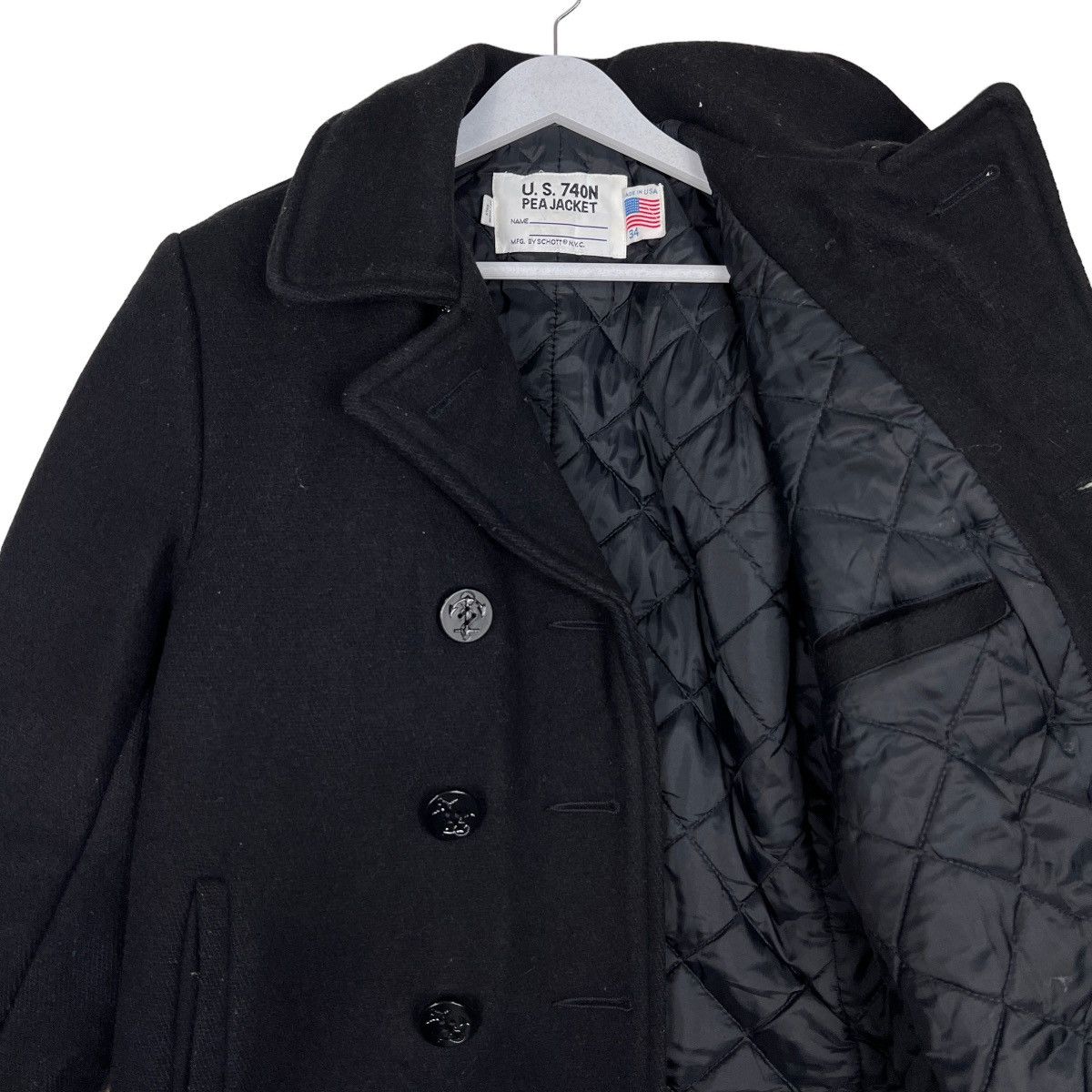 Schott 🔥 VINTAGE SCHOTT NAVY PEACOATS JACKET SIZE 34 MADE IN USA Size US S / EU 44-46 / 1 - 10 Thumbnail