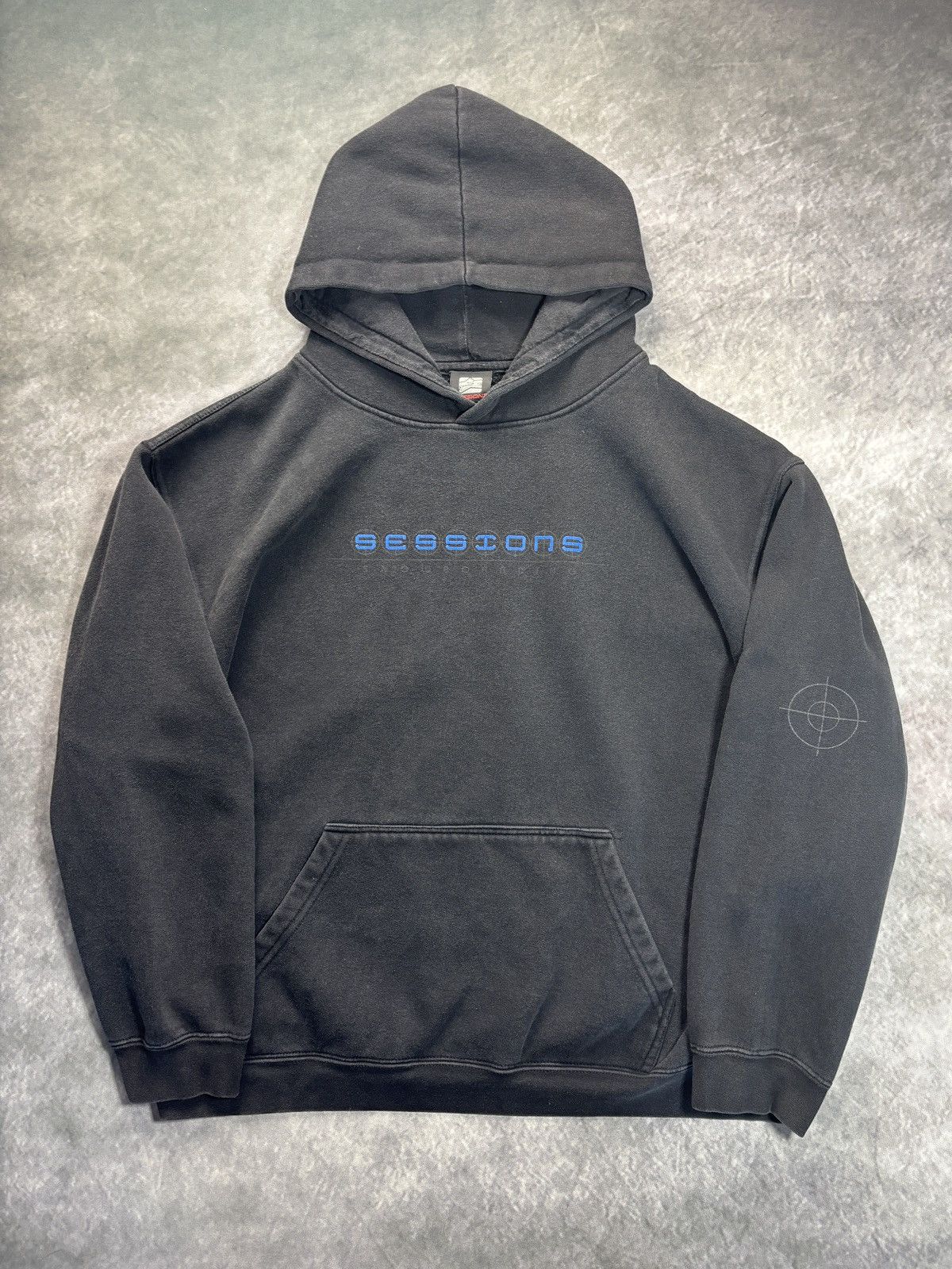 Sessions 1990s Vintage Sessions Hoodie Faded Snowboard Skateboard Y2K Size US L / EU 52-54 / 3 - 3 Thumbnail