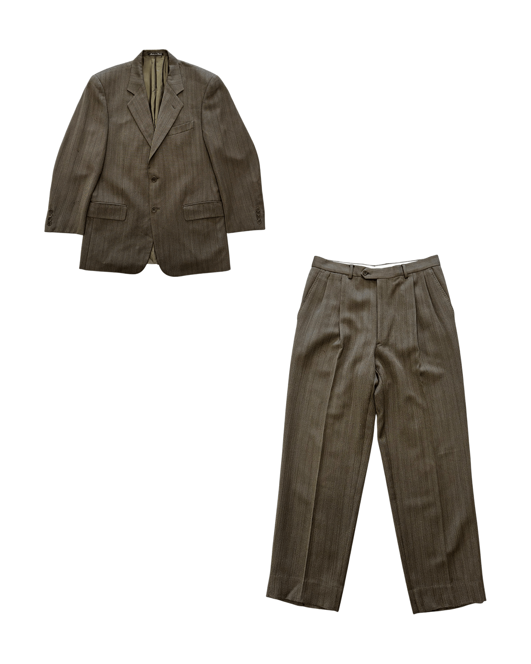 Valentino Valentino Uomo Early 90s Herringbone Suit Set Up Size 40R - 1 Thumbnail