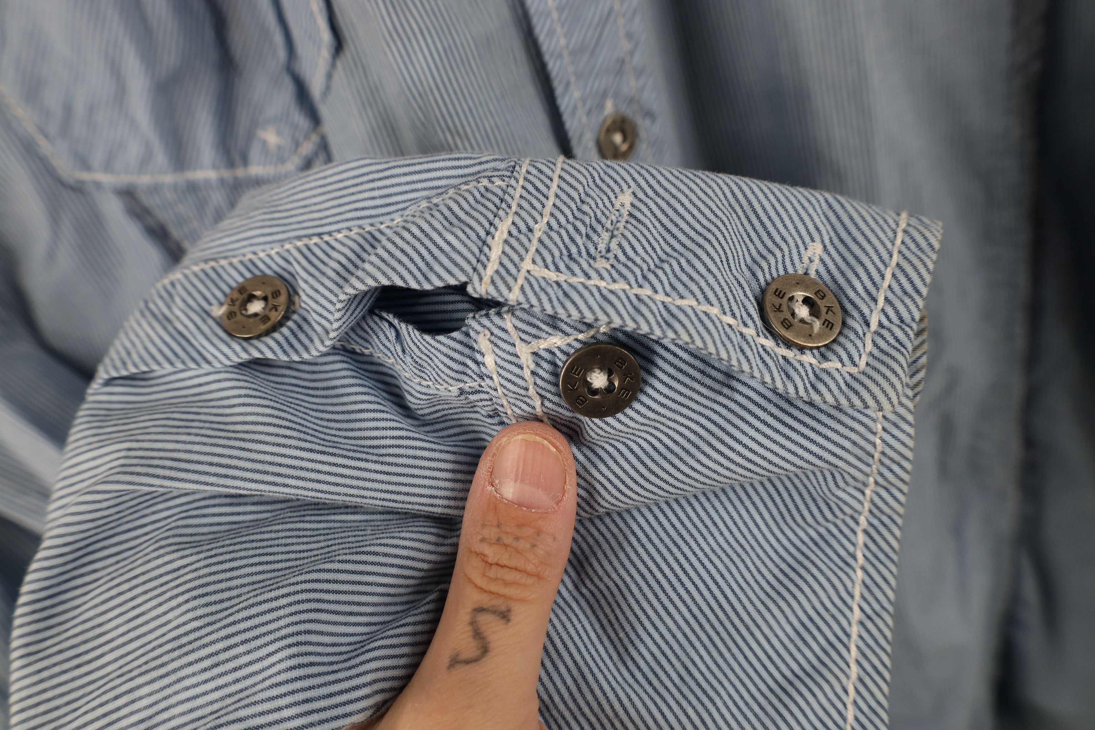Vintage Buckle BKE Thick Stitch Striped MMA Collared Button Shirt Size US XXL / EU 58 / 5 - 9 Thumbnail