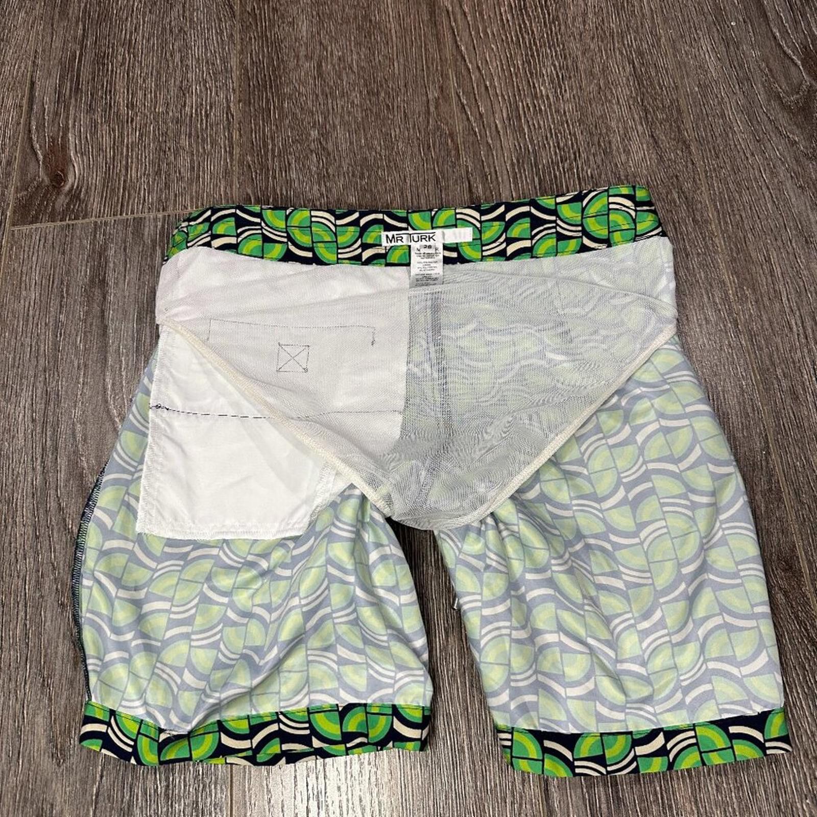 Mr Turk Mr Turk Men’s Swim Shorts – Size 28 (Retro Geometric Print) Size US 32 / EU 48 - 7 Thumbnail