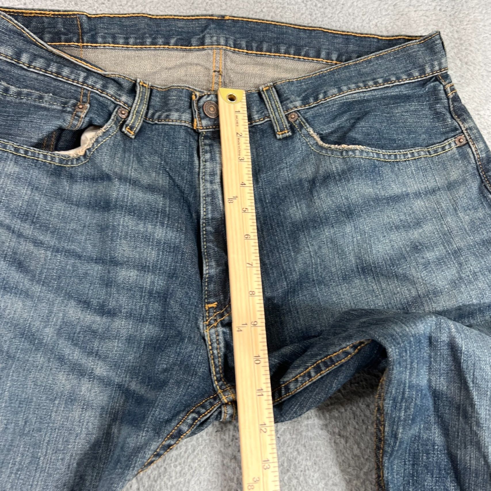 Levi's Levi's 559 Jeans Mens 36x30 Relaxed Fit Straight Dark Wash Blue Denim Grunge Size US 36 / EU 52 - 4 Thumbnail