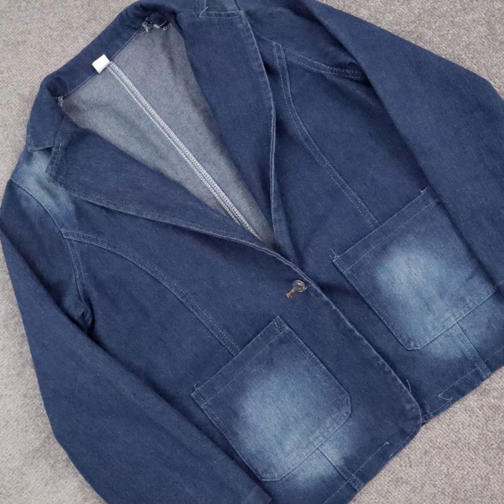 Denime VINTAGE Women's Small Blue Denim Long Sleeve Chore Coat 90s Classic Size S / US 4 / IT 40 - 7 Thumbnail