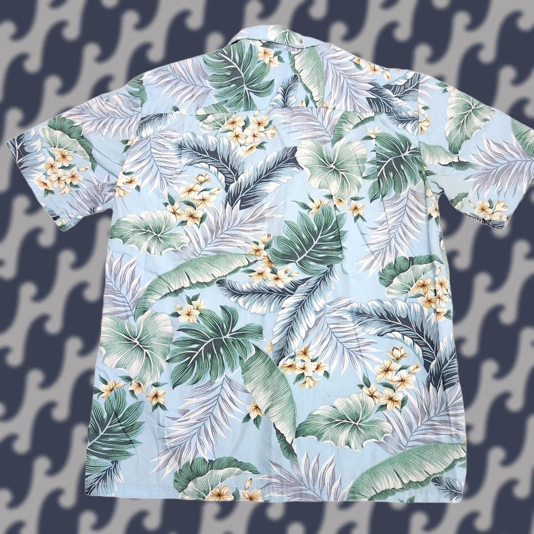 ALOHAS Aloha Republic Mens M Teal Hawaiian Shirt Floral Short Sleeve Button-Up Collared Irregular Fit Regular Color Teal Size US M / EU 48-50 / 2 - 1 Thumbnail
