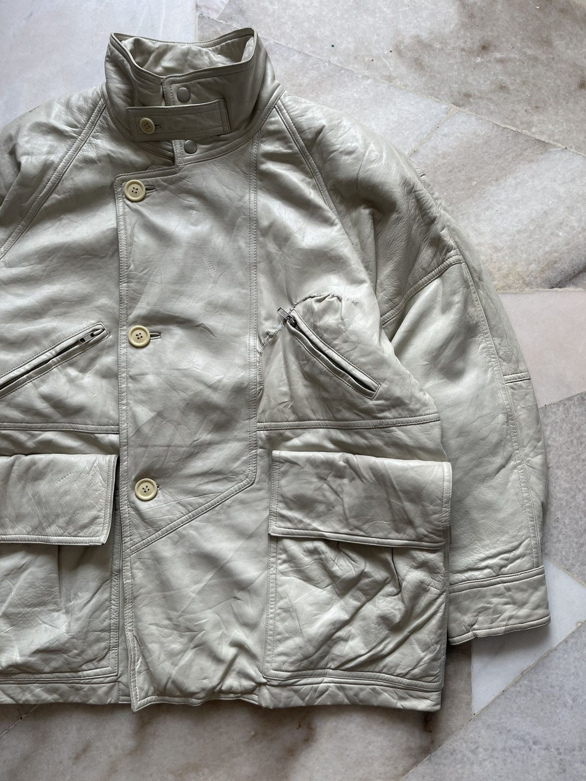 Hai Sporting Gear 80s Hai Sporting Gear Multipocket Leather Jacket Size US XL / EU 56 / 4 - 6 Thumbnail