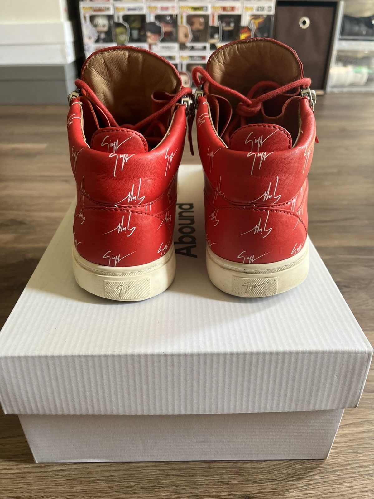 Giuseppe Zanotti Giuseppe Zanotti Shoing Trend High Top Trainer Red Size 42.5 Size US 9 / EU 42 - 4 Thumbnail