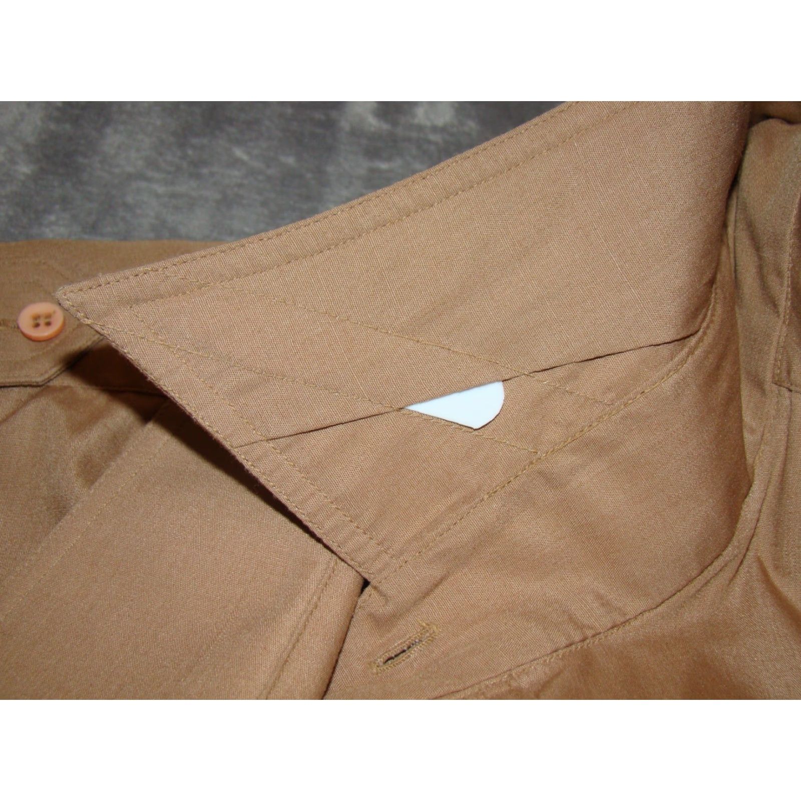 Oscar De La Renta VINTAGE Oscar De La Renta Mens XL Safari Style Epaulets Brown Button Down Shirt Size US XL / EU 56 / 4 - 6 Thumbnail