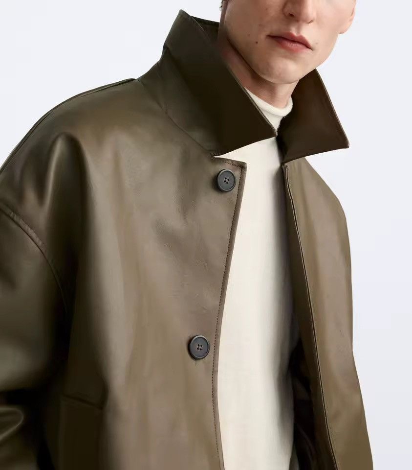 Other Casual PU Leather Loose Basic Brown Jacket Size US L / EU 52-54 / 3 - 2 Thumbnail