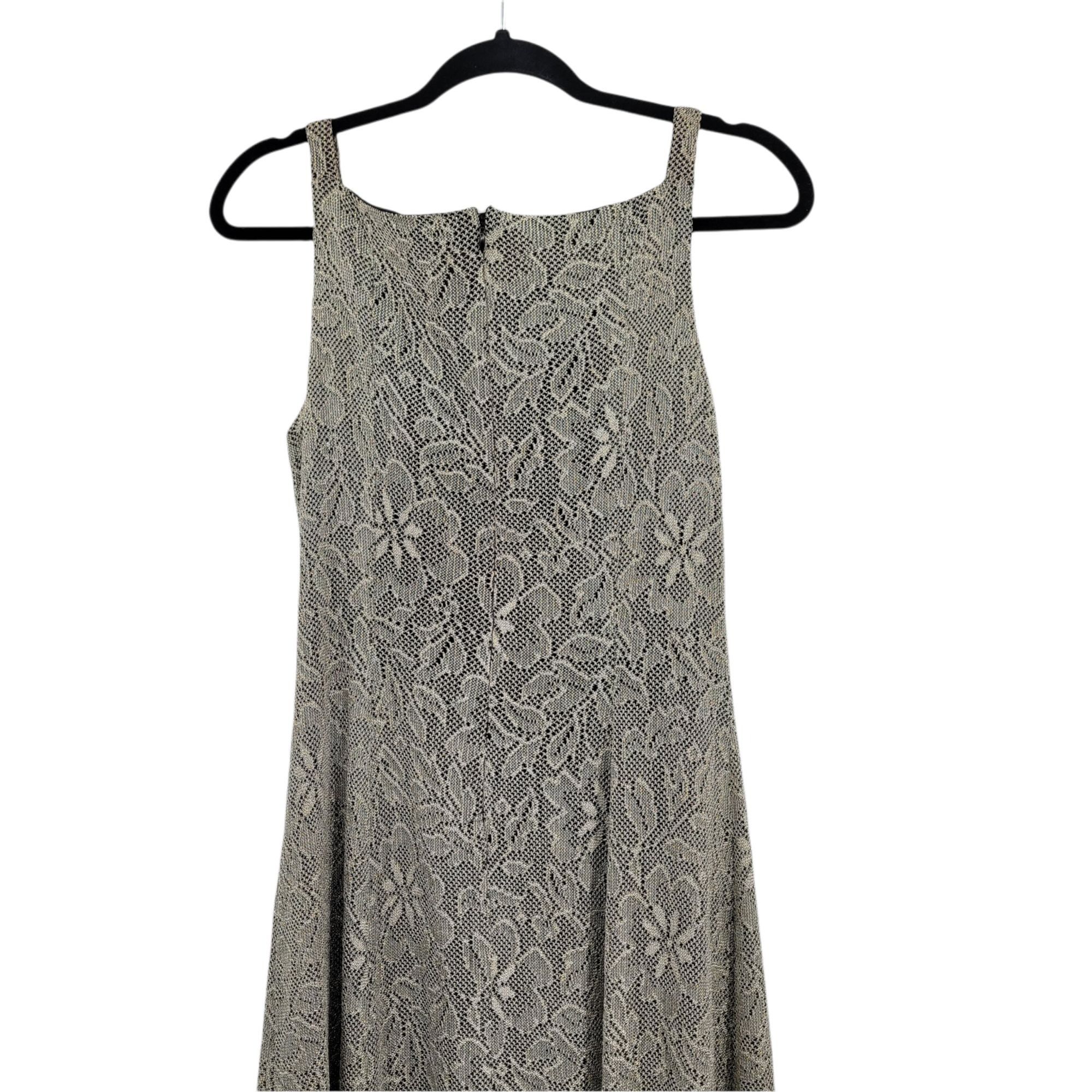 Vintage Vtg 80s Formal Gown Sz M Eggplant Metallic Lace Overlay Grun Size M / US 6-8 / IT 42-44 - 10 Thumbnail