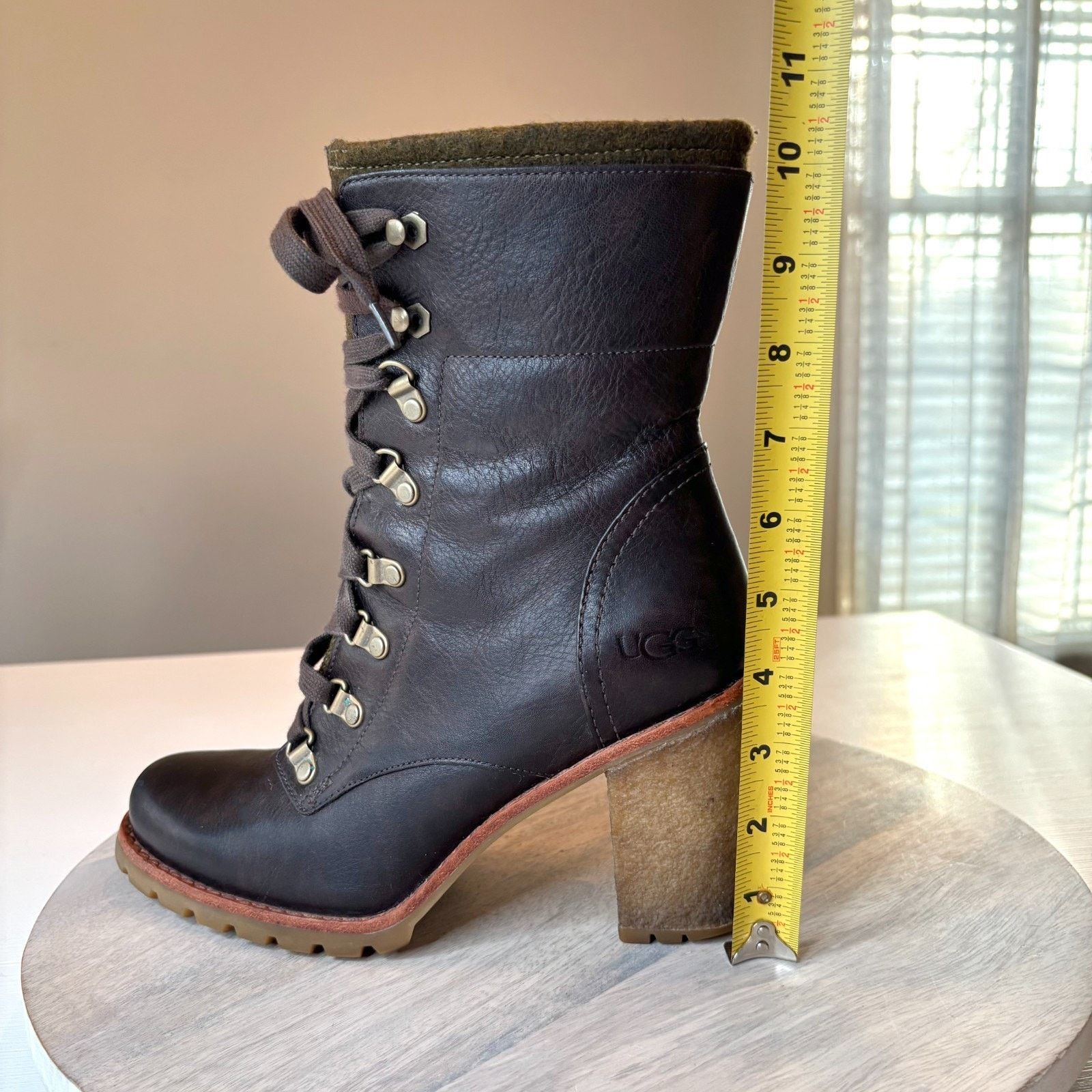 Ugg UGG Heeled Boots Leather Combat Zip Lined Women's Size 9 Size US 9 / IT 39 - 11 Thumbnail