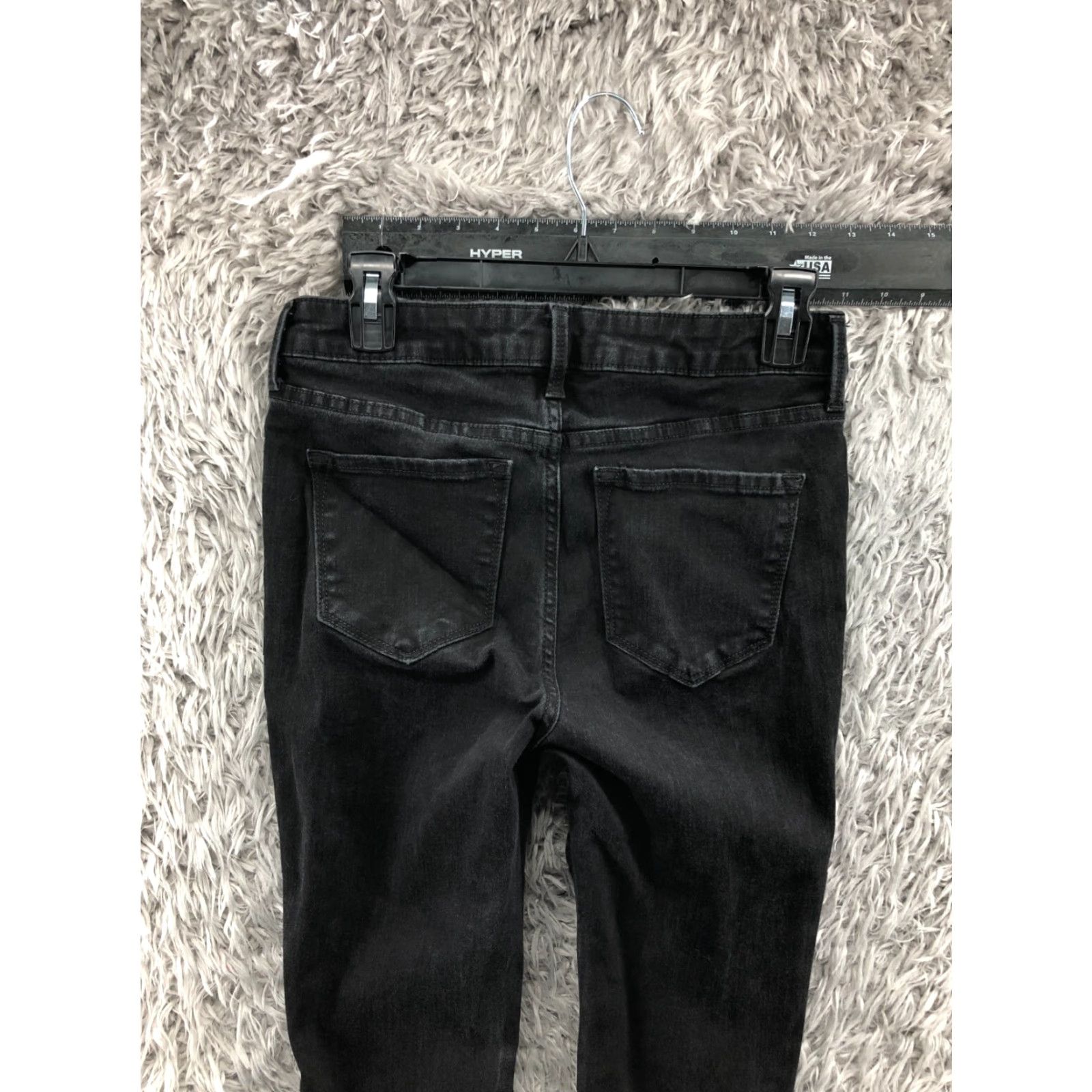 Old Navy Old Navy Rockstar Super Skinny Jeans Women Size 8 Dark Wash Black Denim 5-Pocket Regular Rise Skinny Jeans Womens Size 30" / US 8 / IT 44 - 6 Thumbnail