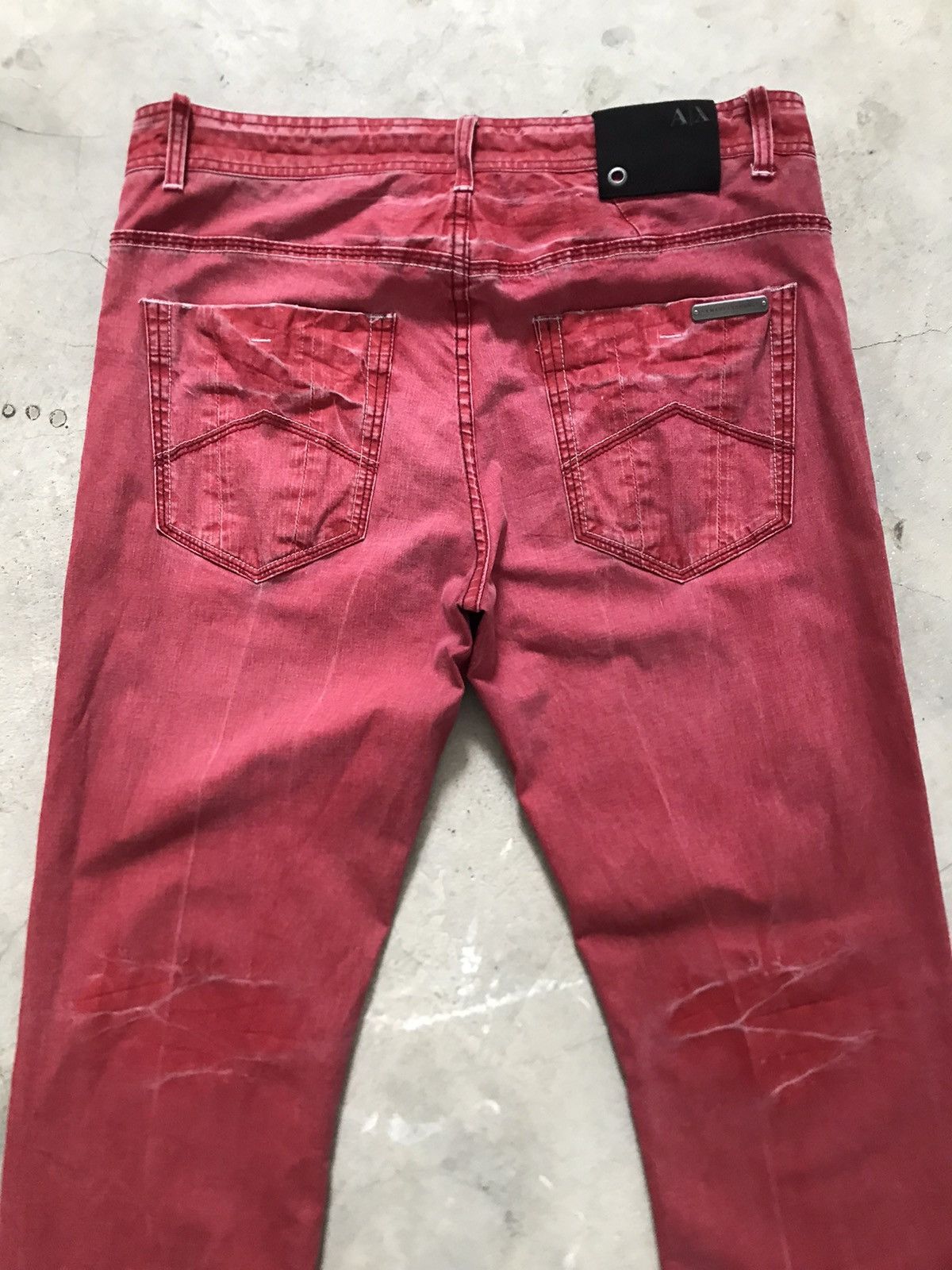 Armani Exchange Armani Exchange AX Rubra Red Distressed Denim Jeans Size US 33 - 12 Thumbnail