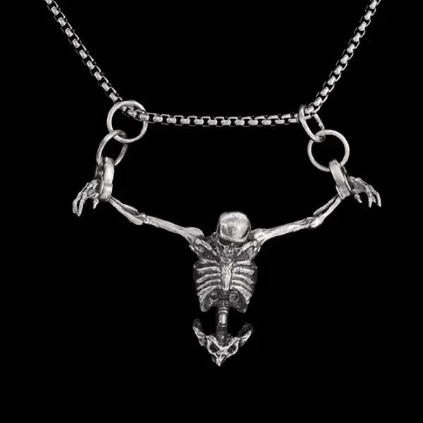 VIBE Skeleton Skull Necklace Punk Chain Size ONE SIZE - 8 Thumbnail