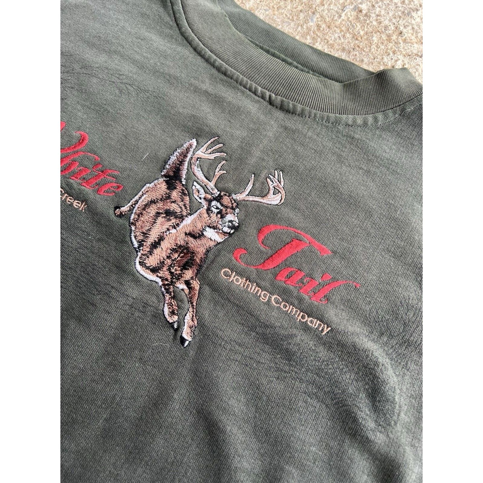 Vintage Vintage Y2K White Tail Embroidered Deer Green Sweatshirt Size US L / EU 52-54 / 3 - 3 Thumbnail