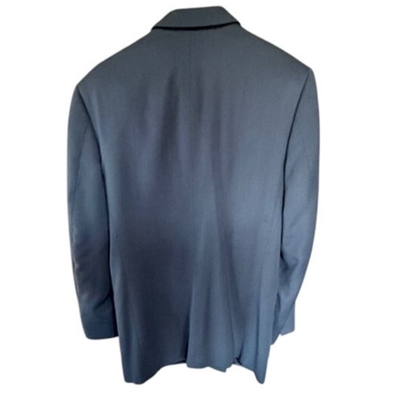 Albert Nipon Vintage Albert Nipon Blue-Gray Double Breasted Wool Suit 37R Size 36R - 4 Thumbnail