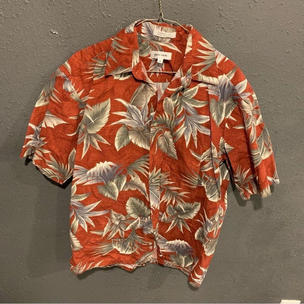 Pierre Cardin Men’s Pierre Cardin Hawaiian Button Down Shirt Size US M / EU 48-50 / 2 - 1 Thumbnail