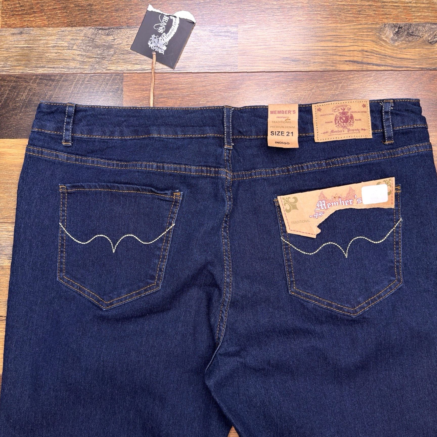 Vintage Members Property Jeans Mens 38x33 Mid Rise Stretch Indigo Denim 5-Pocket Logo Straight Regular Waist 38 Blue Set New Size US 38 / EU 54 - 6 Thumbnail