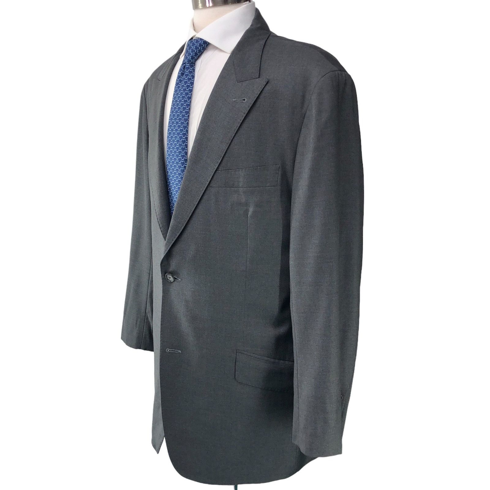 Other Elevee Mens Size 44L Bespoke Sport Coat Blazer Jacket Gray Size 44L - 4 Thumbnail