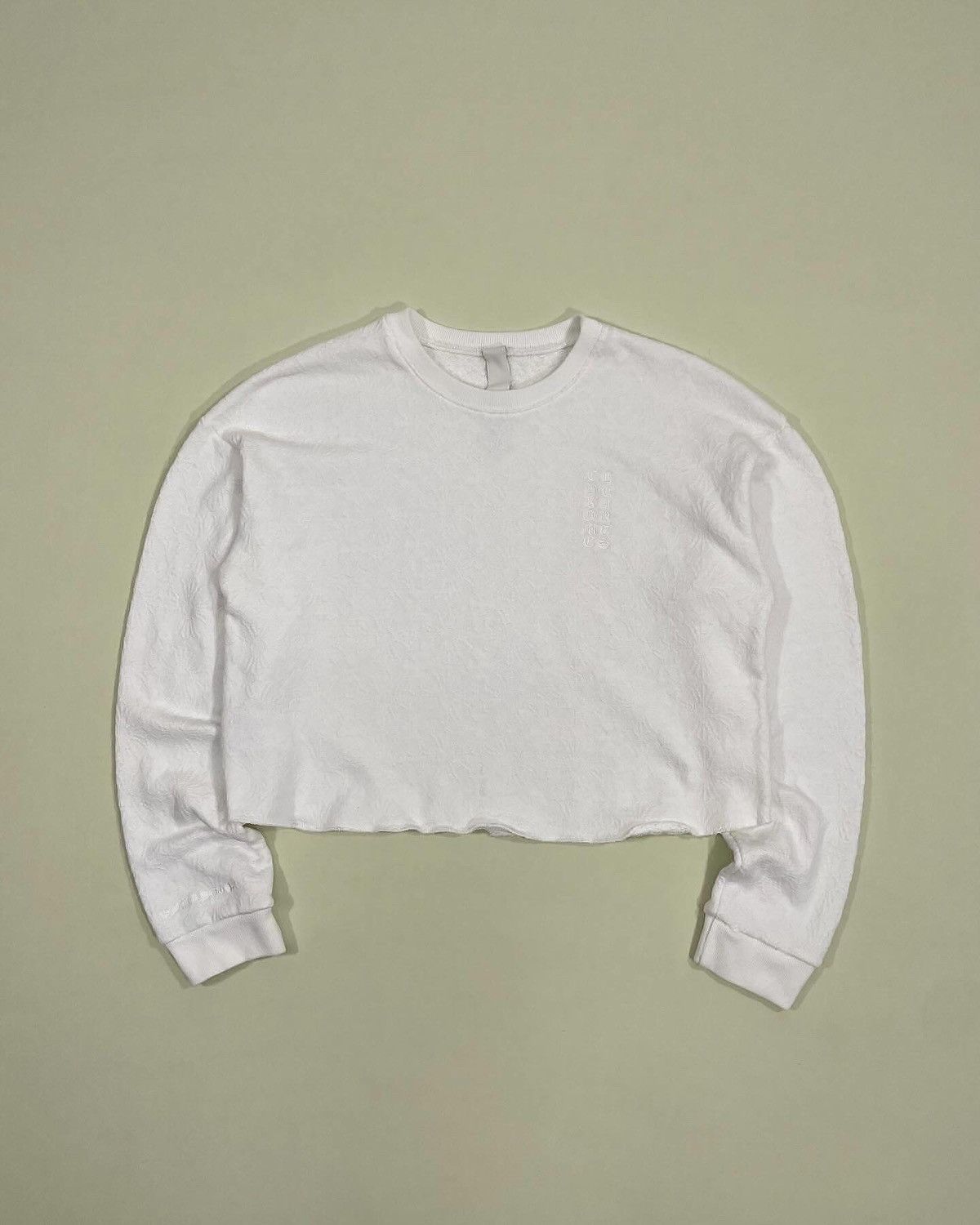 image of Chrome Hearts Monogram Towel Cropped Sweatshirt in White, Men's (Size Medium)
