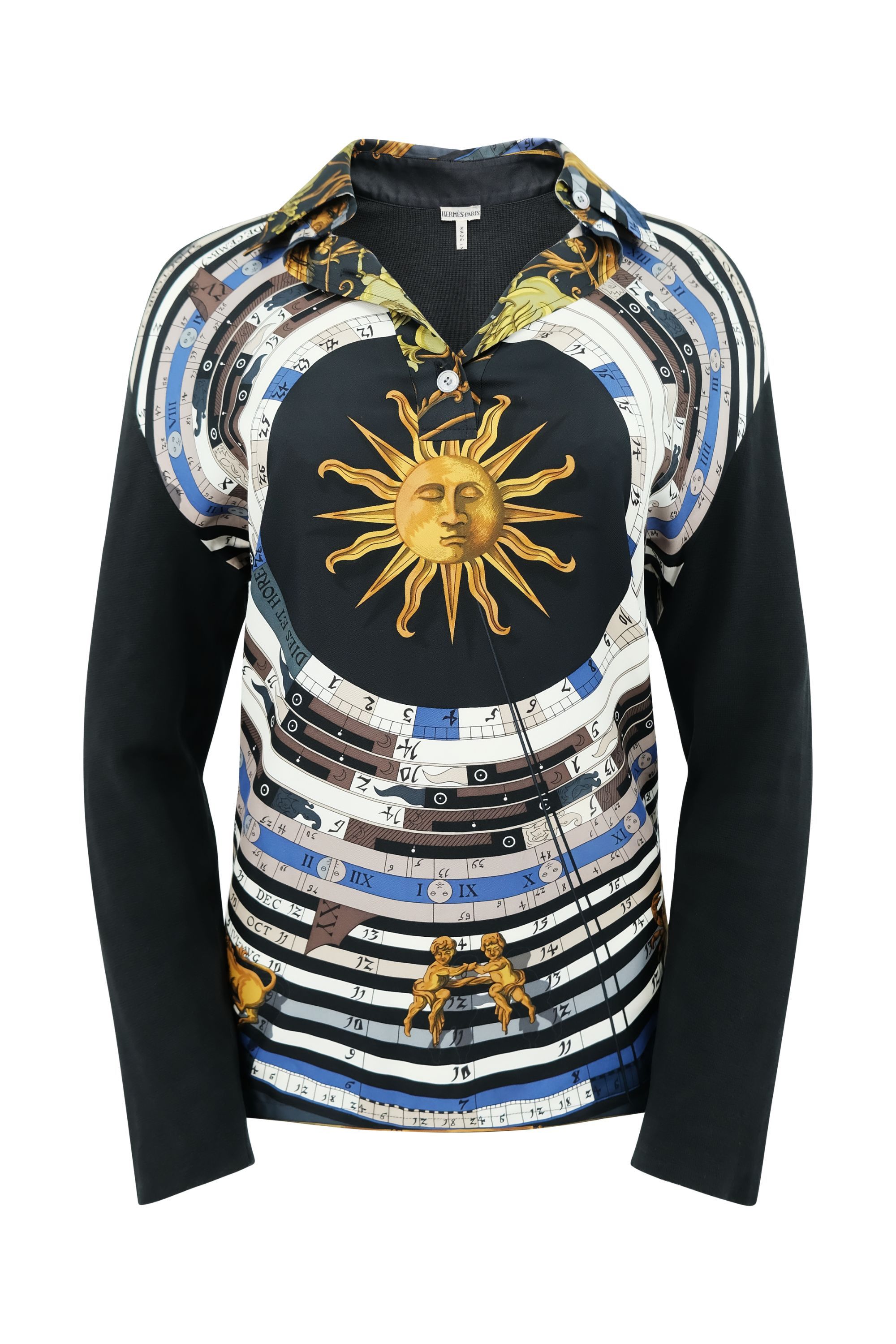 Hermes Hermès by Margiela Astrologie Print Long Sleeve Polo Shirt 