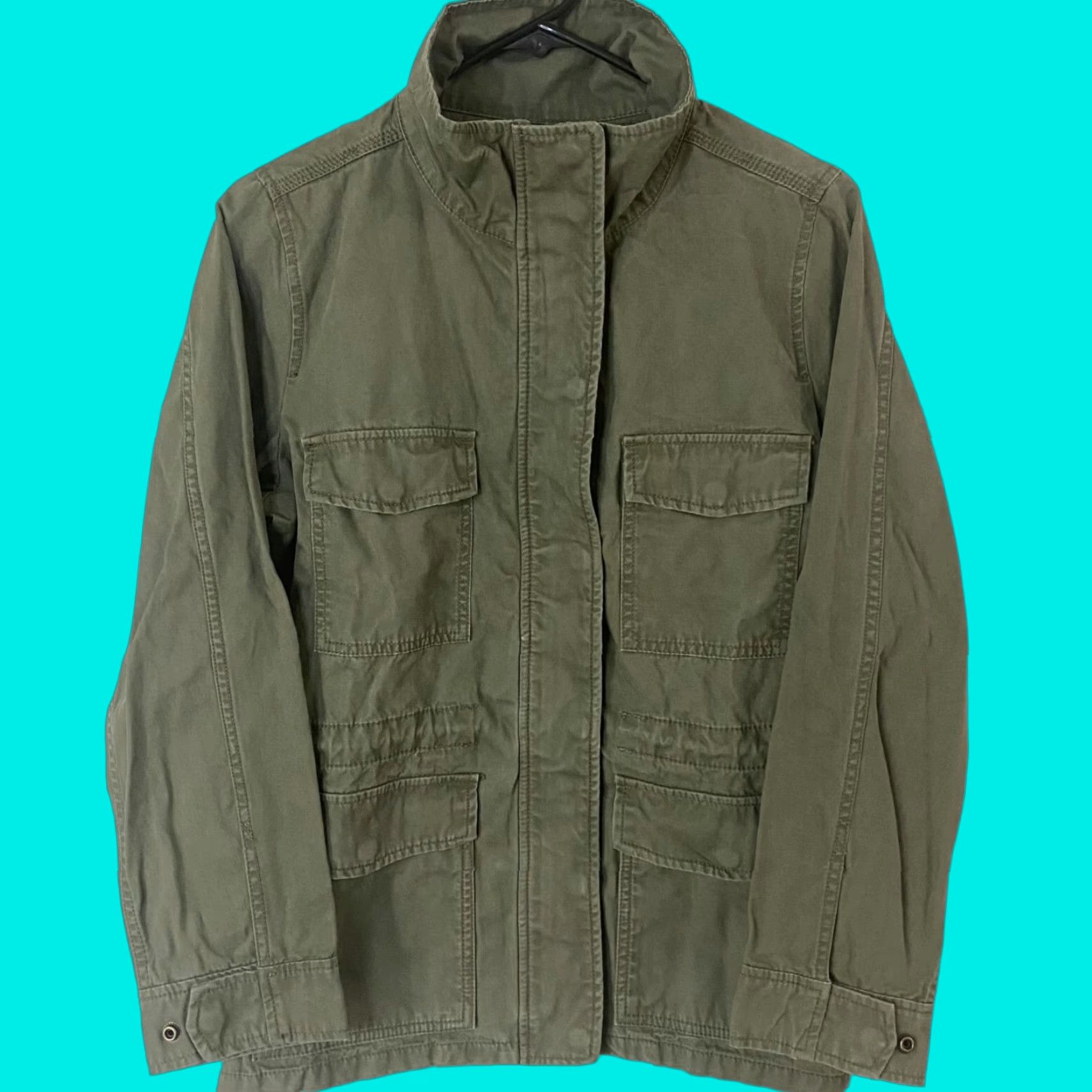 Madewell Madewell Women's Jacket Small Army Green Utility Full-Zip Long-Sleeve Cotton Military Style Size S / US 4 / IT 40 - 1 Thumbnail