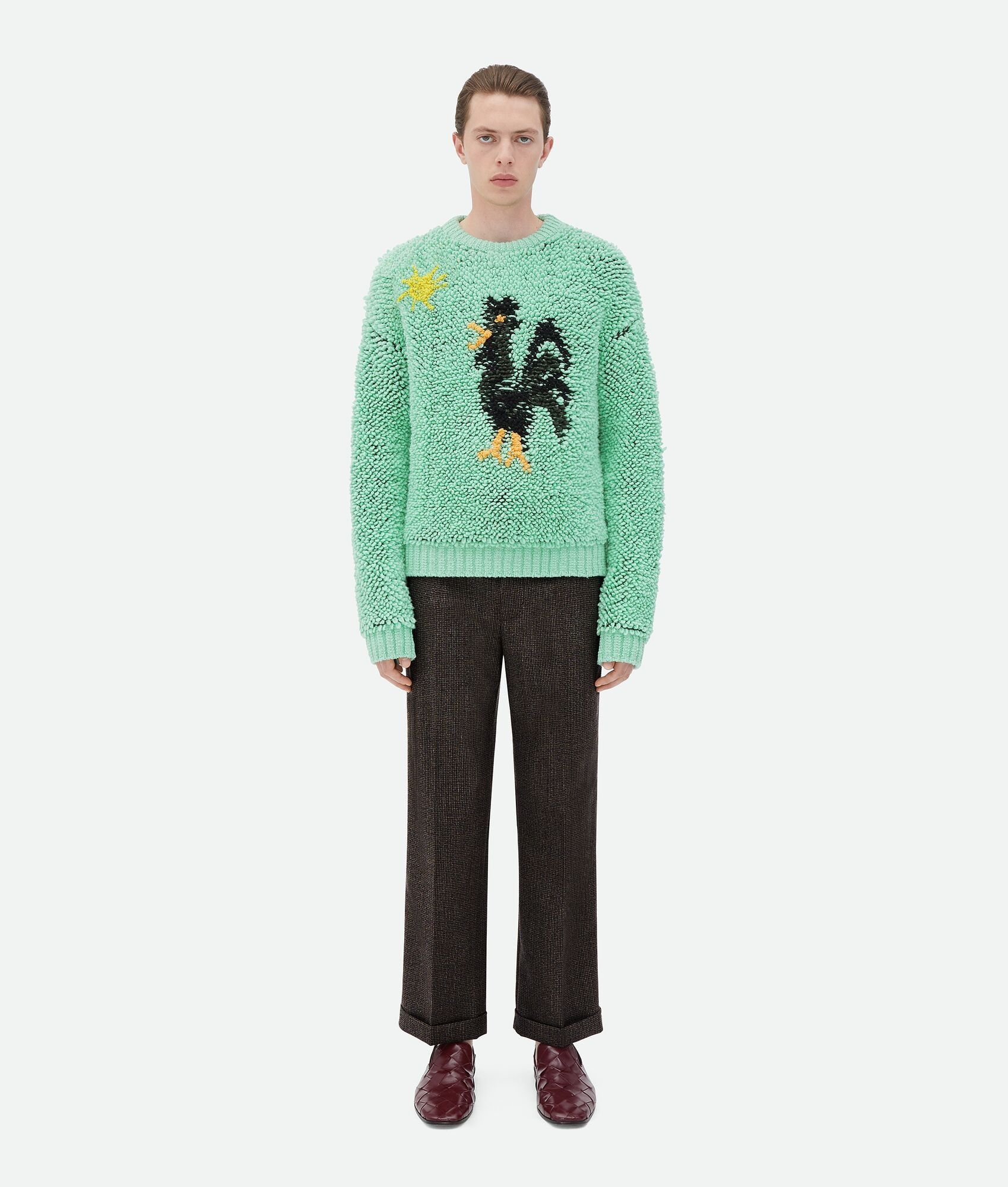 Bottega Veneta o1loc1c1025 780600 Graphic Animal Jacquard Wool Jumper Siren Size US XL / EU 56 / 4 - 1 Thumbnail