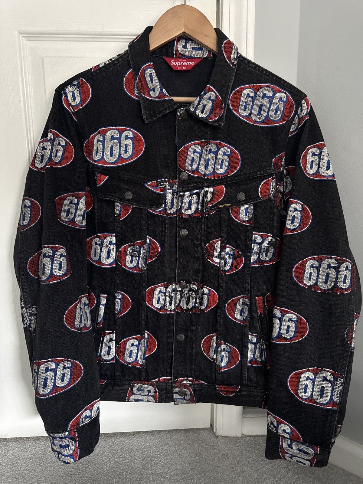 Supreme 666 Denim Trucker Jacket 【希少レア】 Supreme 666 Black Denim Trucker Jacket SS17 Large | eBay